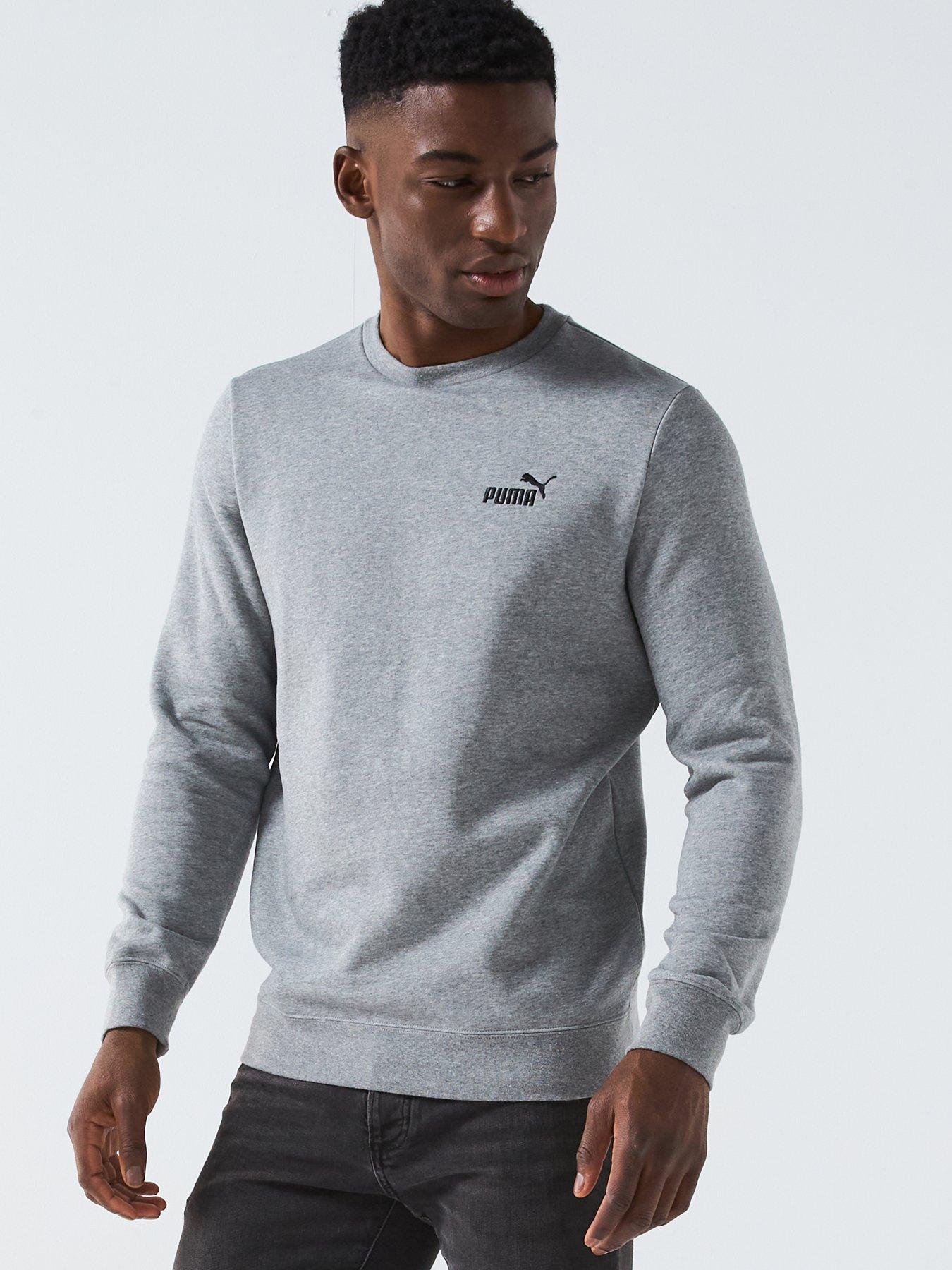 undefined Mens Essential Small No 1 Logo Crew - Medium Gray Heather