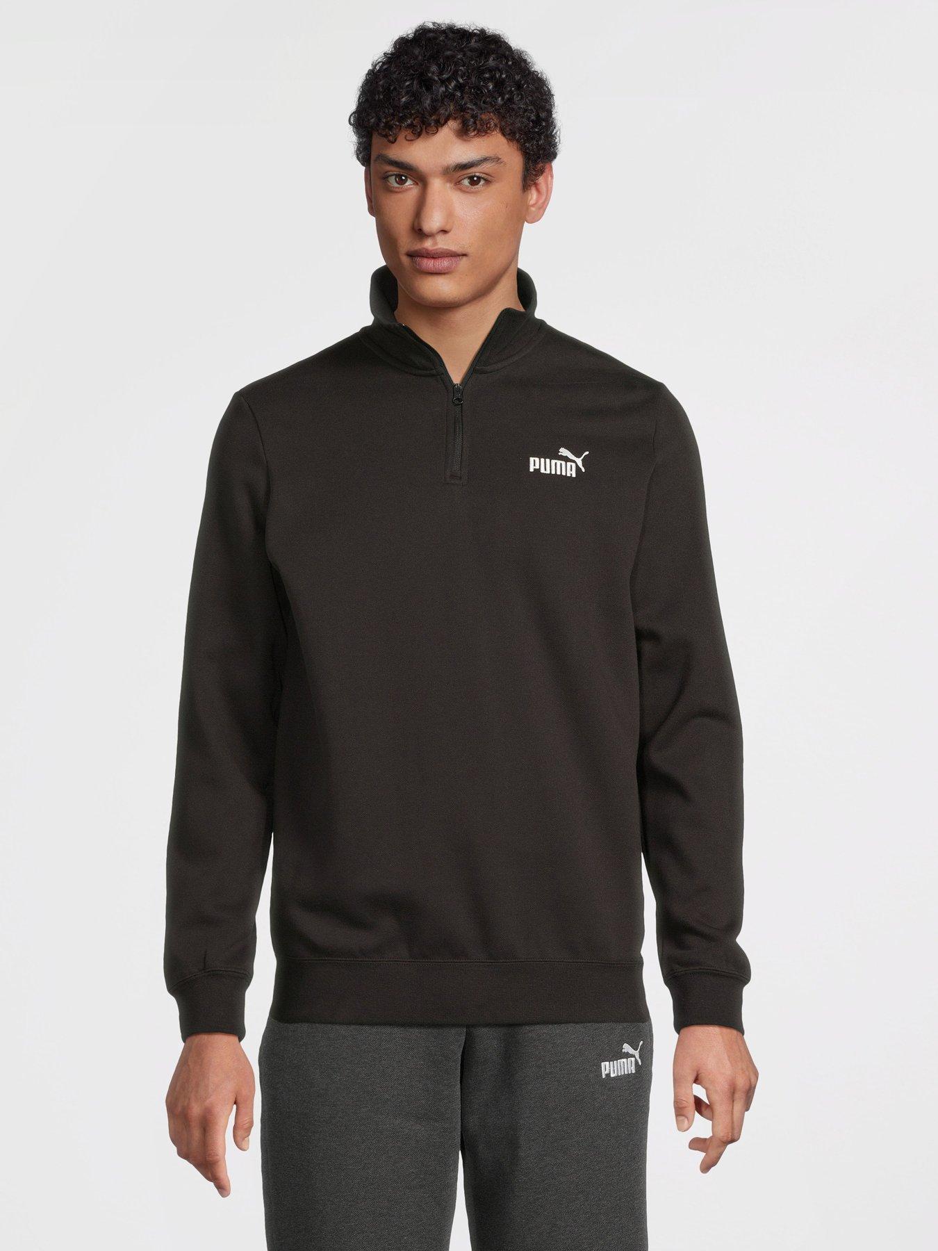 undefined Mens Essential Small No1 Logo Half Zip - Puma Black
