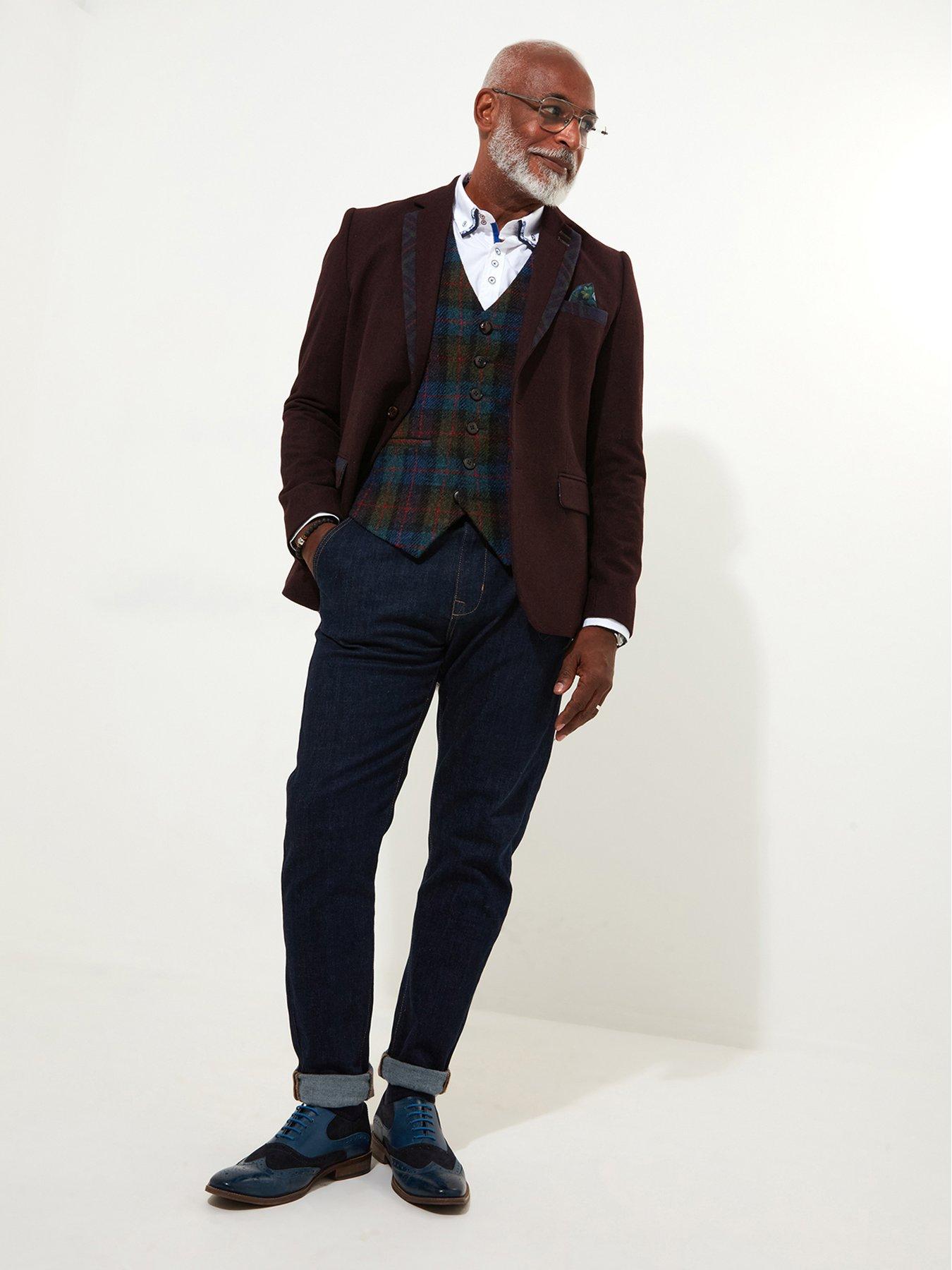 Plaid shirt and blazer best sale