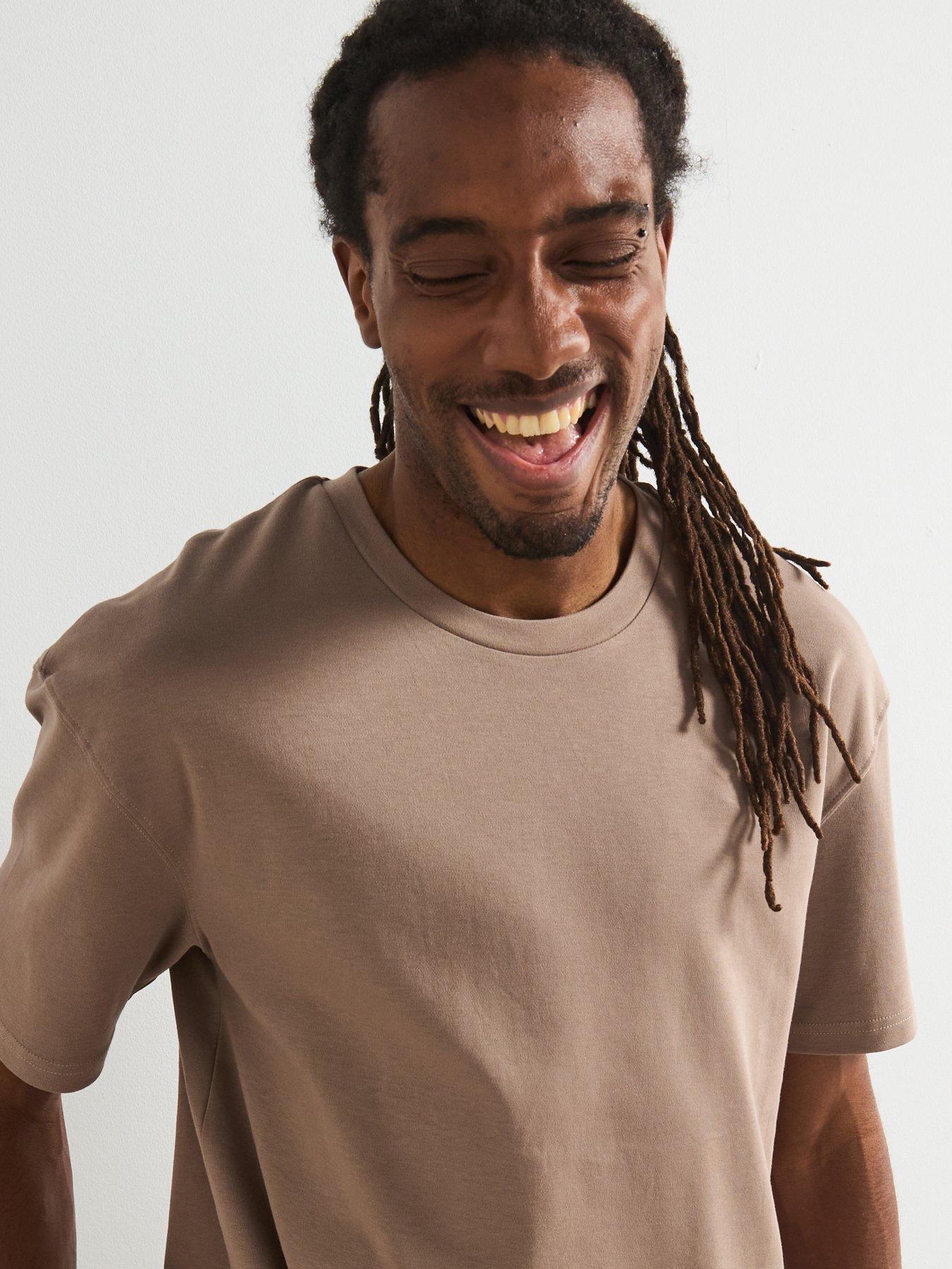 Image 4 of 6 of Very Man Relaxed Fit Interlock T-shirt - Beige