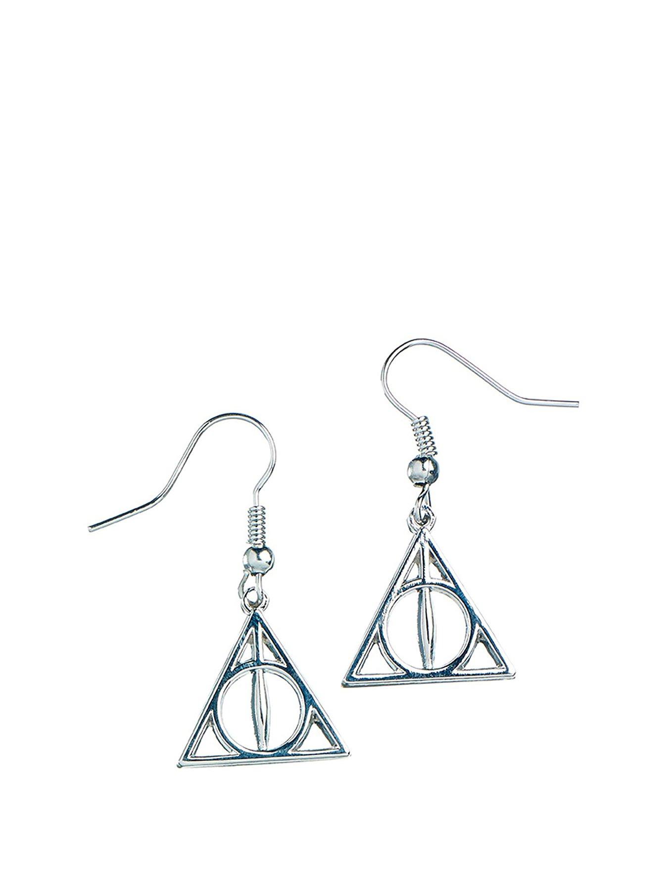 Product photograph of Harry Potter Deathly Hallows Drop Earrings from very.co.uk