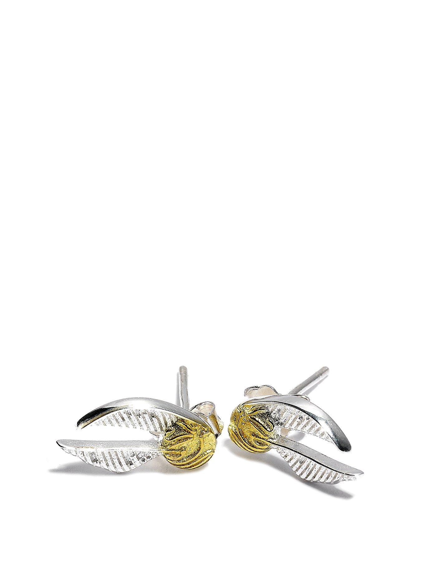 Product photograph of Harry Potter Golden Snitch Stud Earrings from very.co.uk