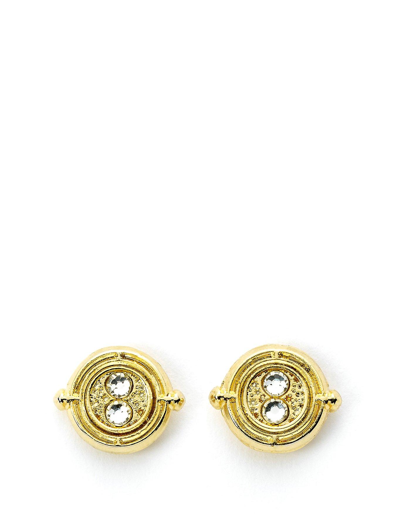 Product photograph of Harry Potter Fixed Time Turner Stud Earrings from very.co.uk