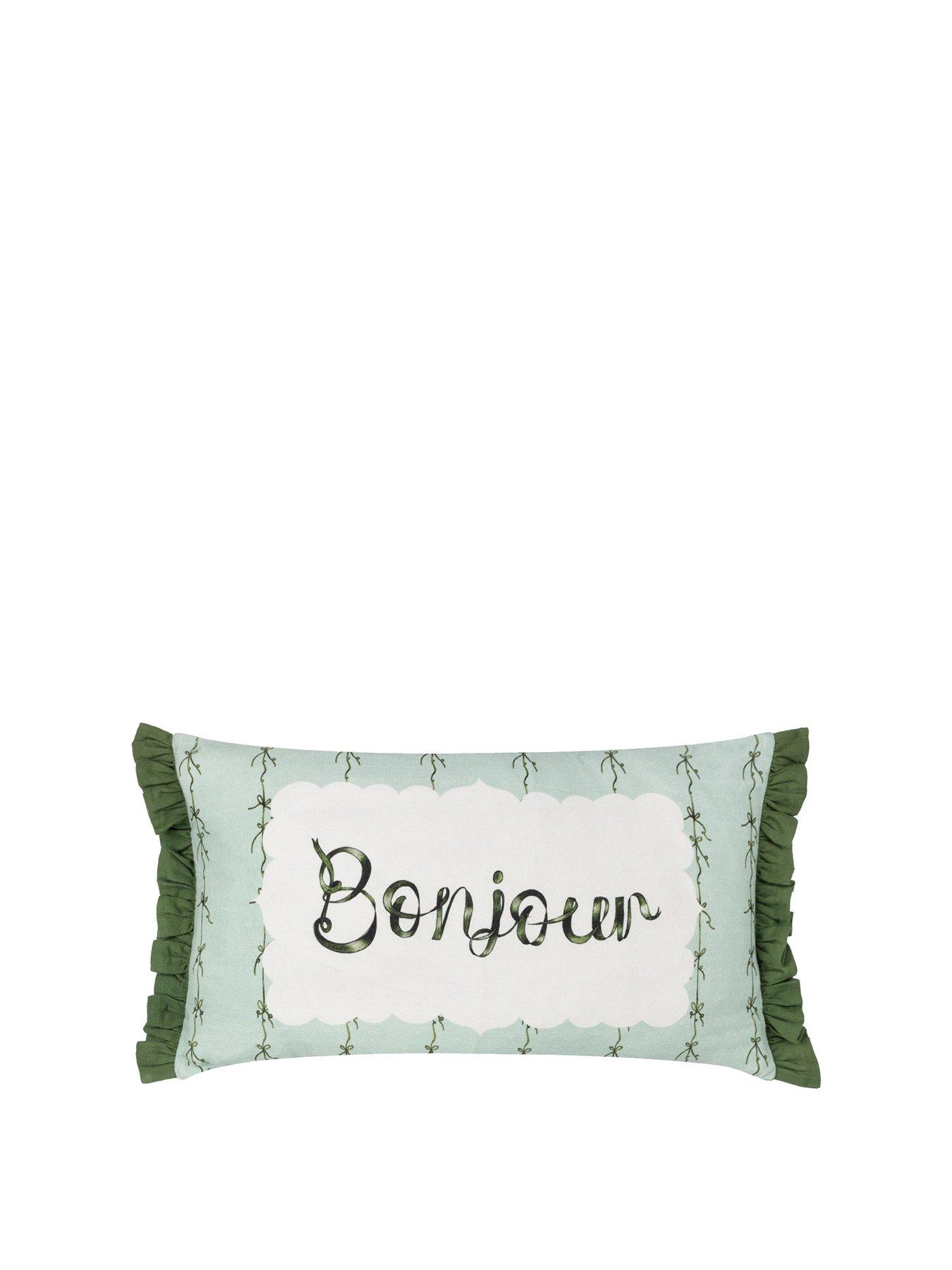 Product photograph of Furn Bonjour Cushion - Mint from very.co.uk