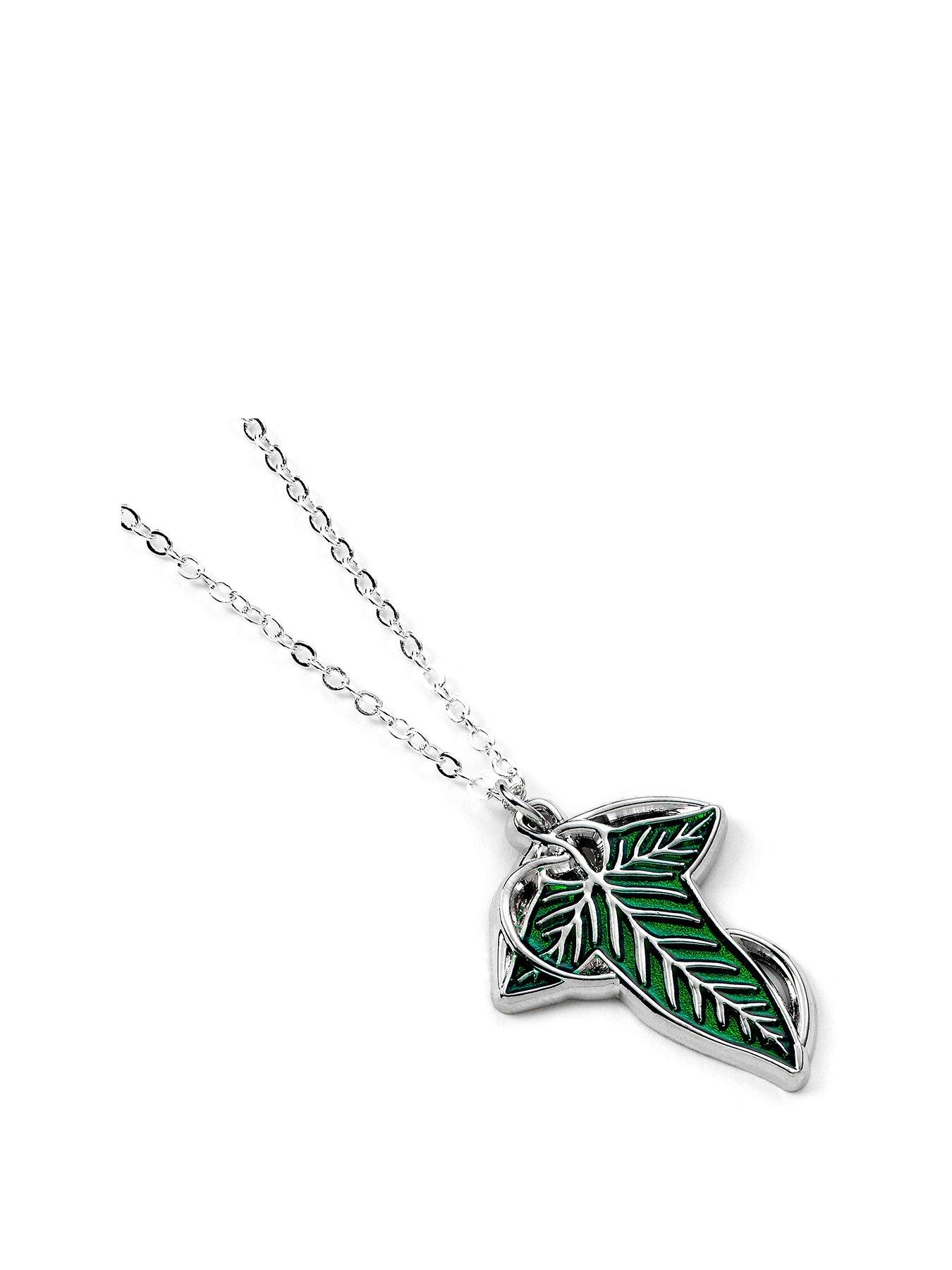 Product photograph of Lord Of The Rings The Lord Of The Rings The Leaf Of Lorien Necklace from very.co.uk