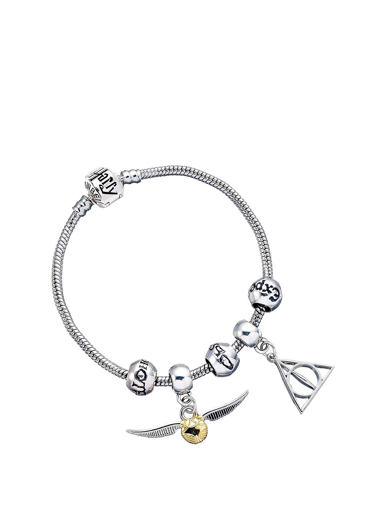 Product photograph of Harry Potter Charm Bracelet Including Charms Silver from very.co.uk