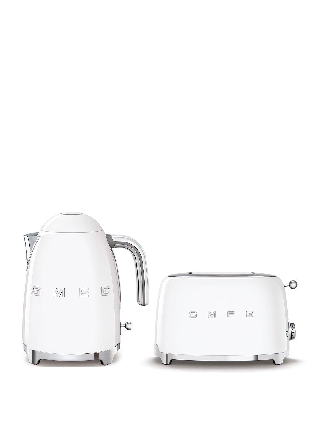 Smeg 50's Style Kettle and 2 Slice Toaster, White