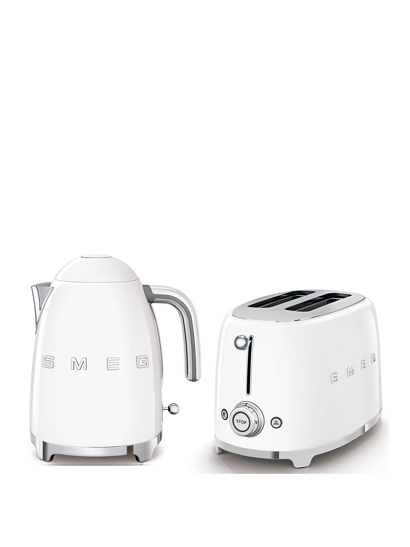 Image 1 of 7 of Smeg 50's Style Kettle and 2 Slice Toaster, White