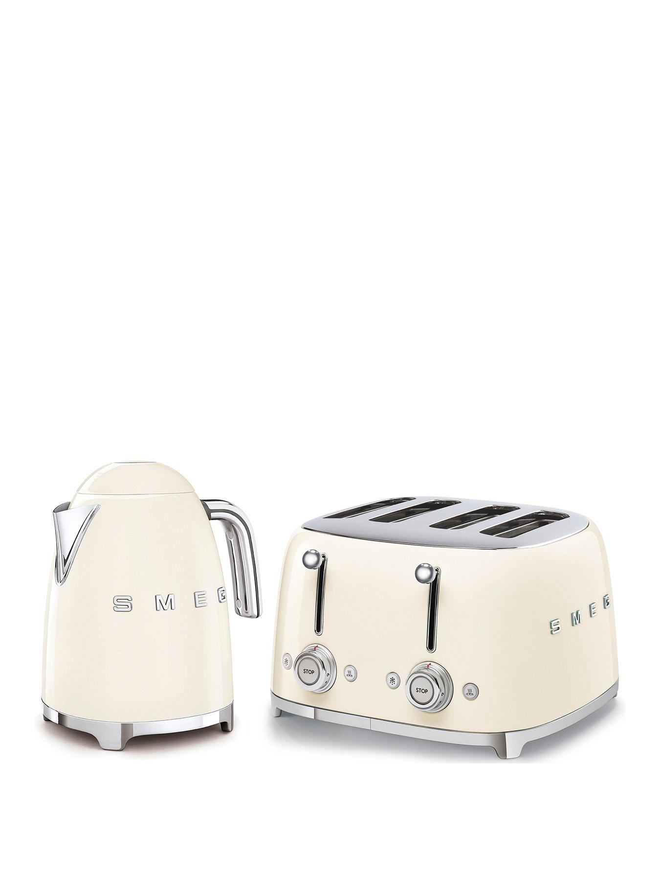undefined 50's Style Kettle KLF03CRUK and 4-Slice Toaster - Cream