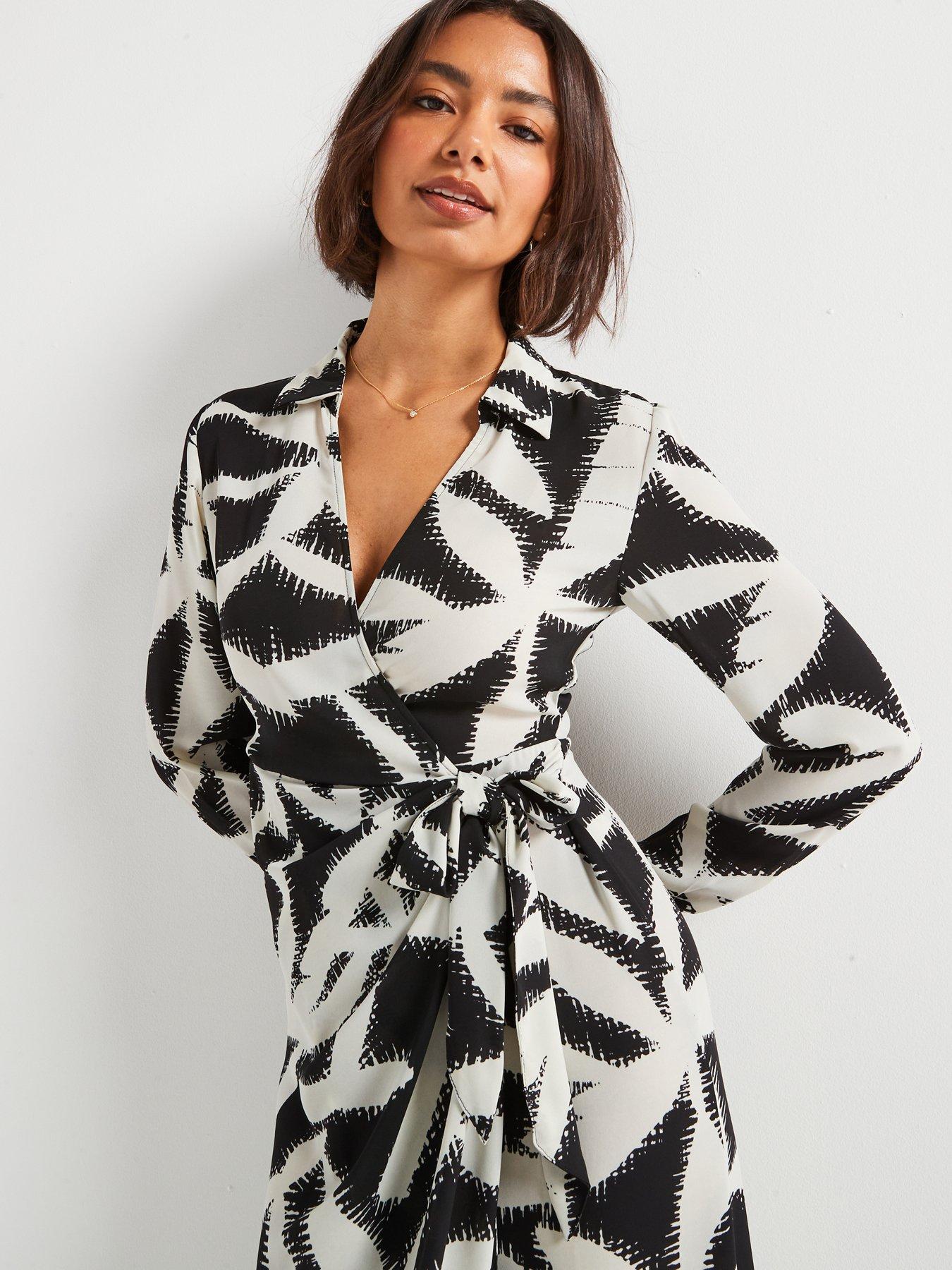 long sleeve wrap dress uk Womens Dresses Wrap Dresses Long Sleeves