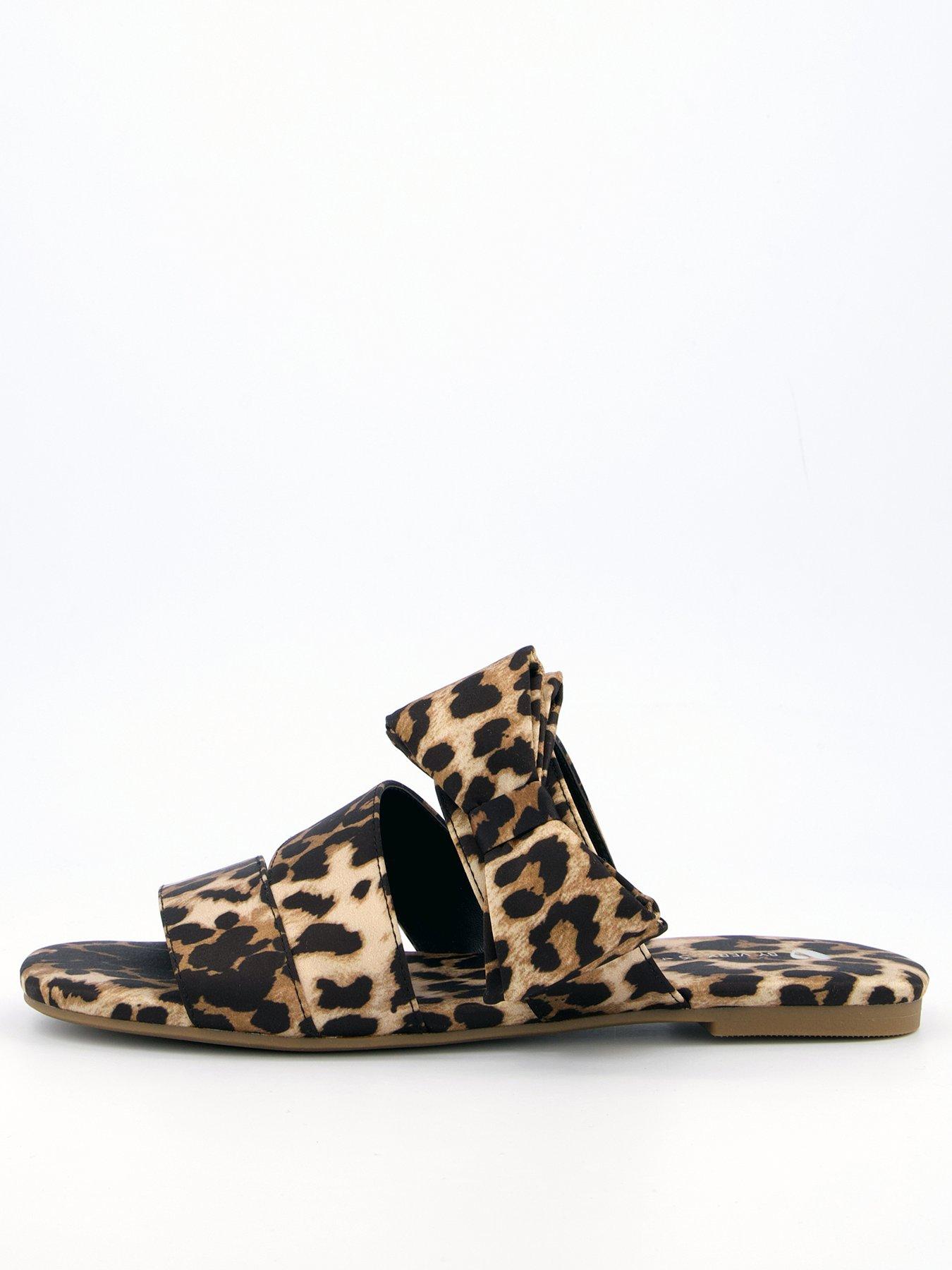 undefined Leopard Slider With Bow - Brown