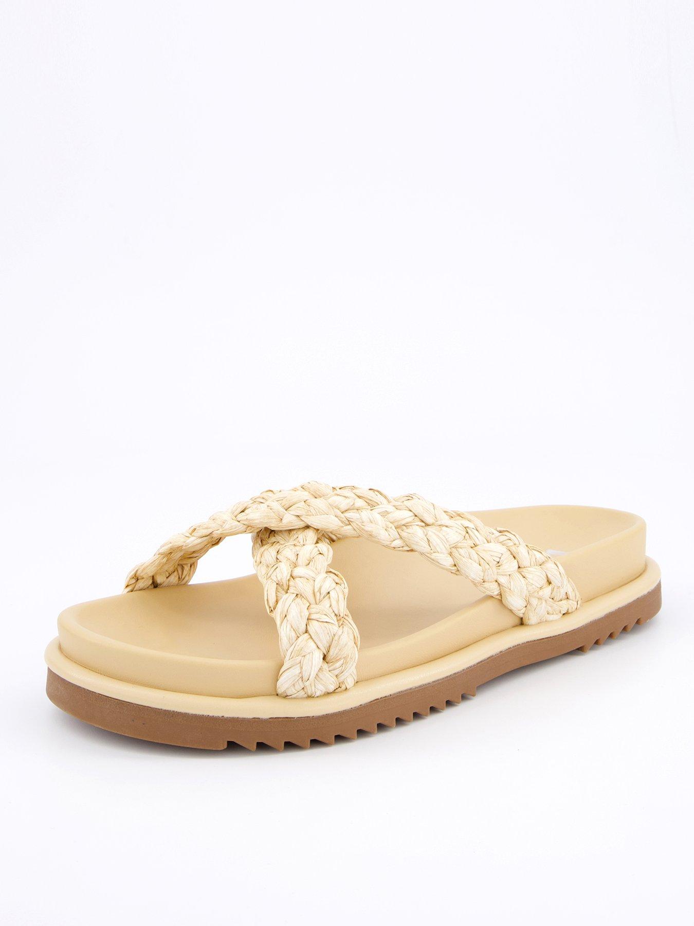 undefined Wide Fit Raffia Footbed Sandal