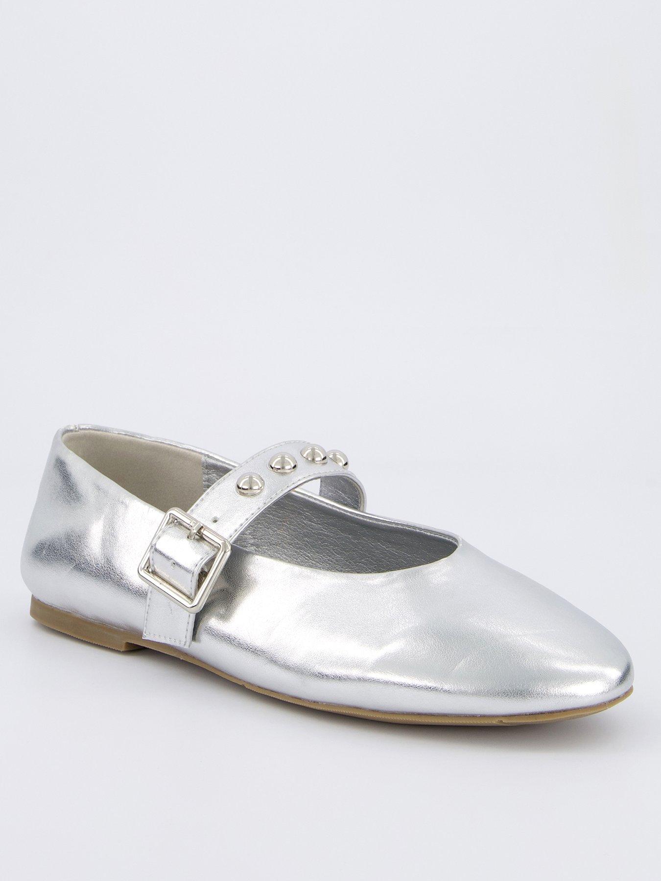 undefined Embellished Ballerina Pump - Silver