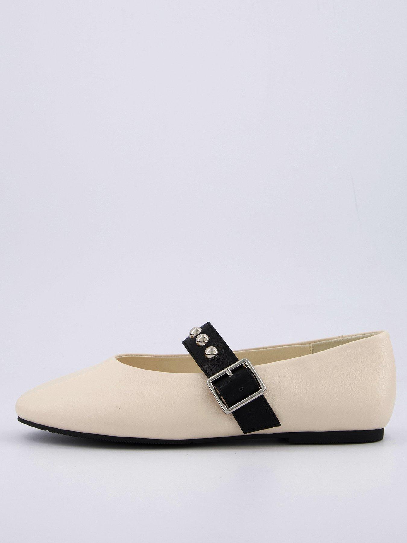 undefined Embellished Ballerina Pump - Cream