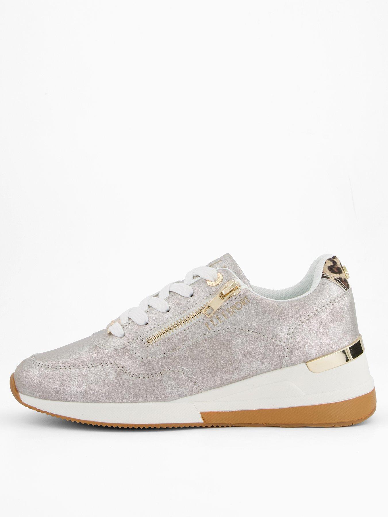 undefined Elle Sports Silver Wedge Trainer