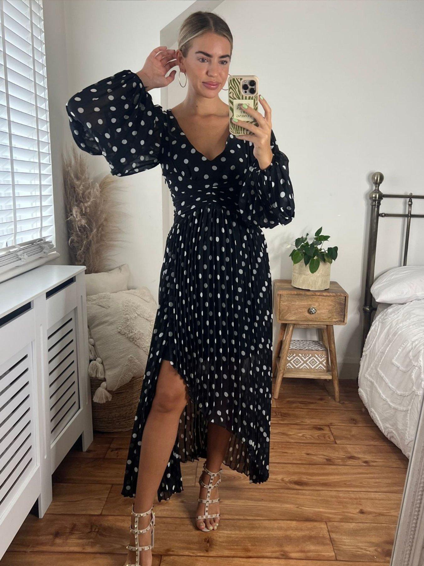 undefined Toni Spotted Midi Dress - Multi