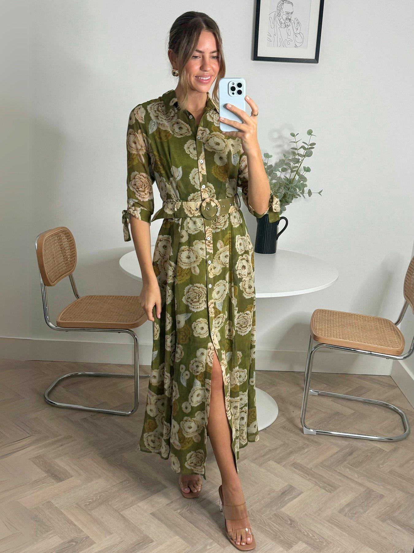 undefined Daphne Chiffon Dress - Green