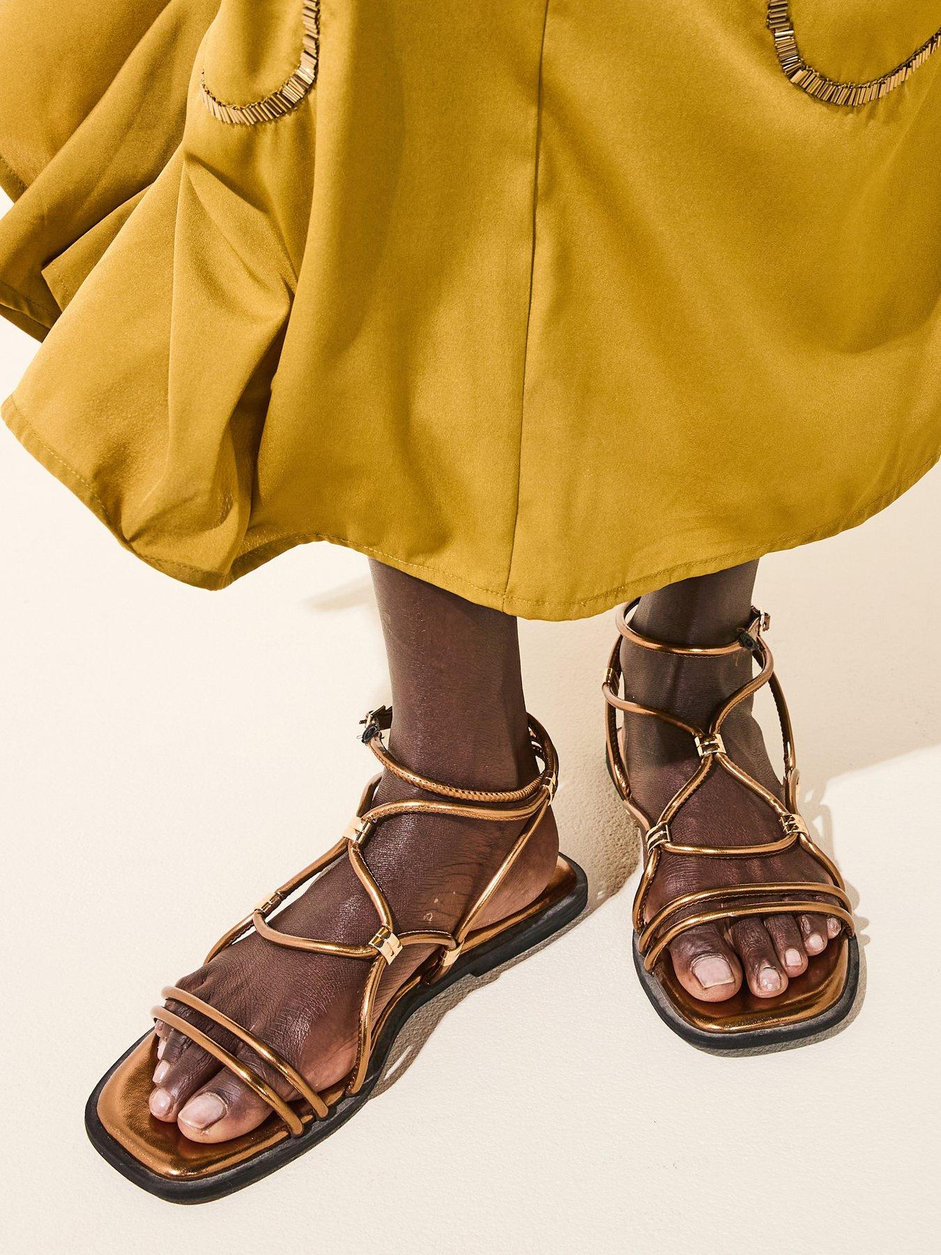 undefined Bronze Strappy Sandal