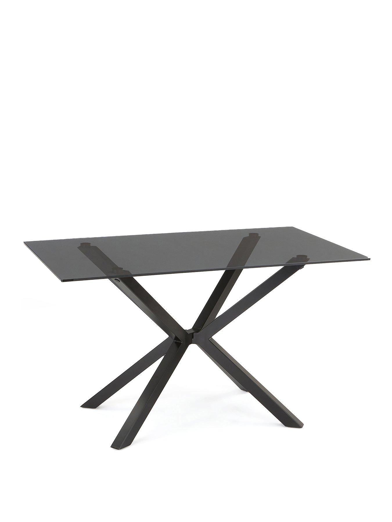 Image 3 of 6 of The Very Collection Chopstick Black 130&nbsp;cm Rectangular Dining Table + 4 Marlow Moss Green Chairs