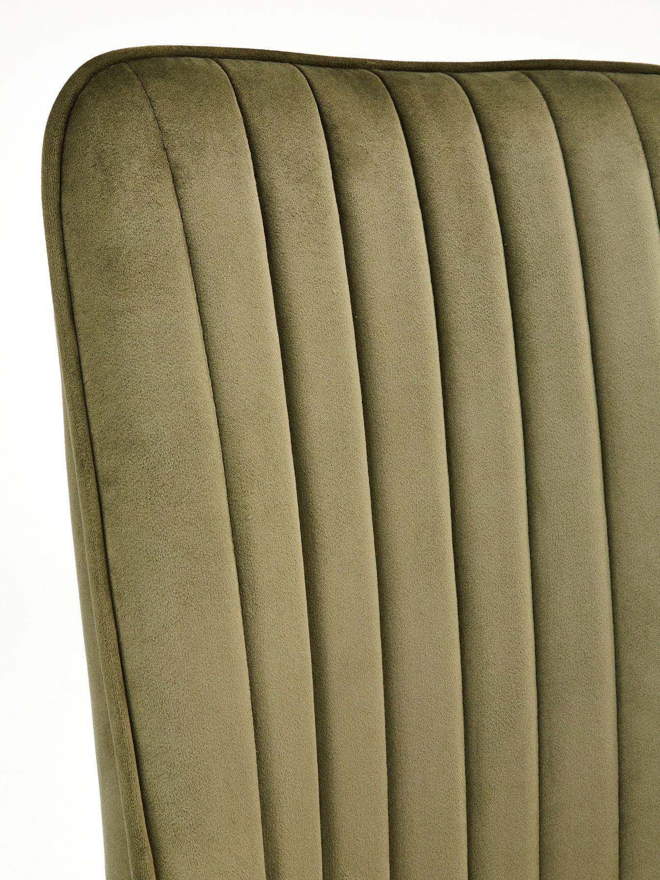 Image 5 of 6 of The Very Collection Chopstick Black 130&nbsp;cm Rectangular Dining Table + 4 Marlow Moss Green Chairs