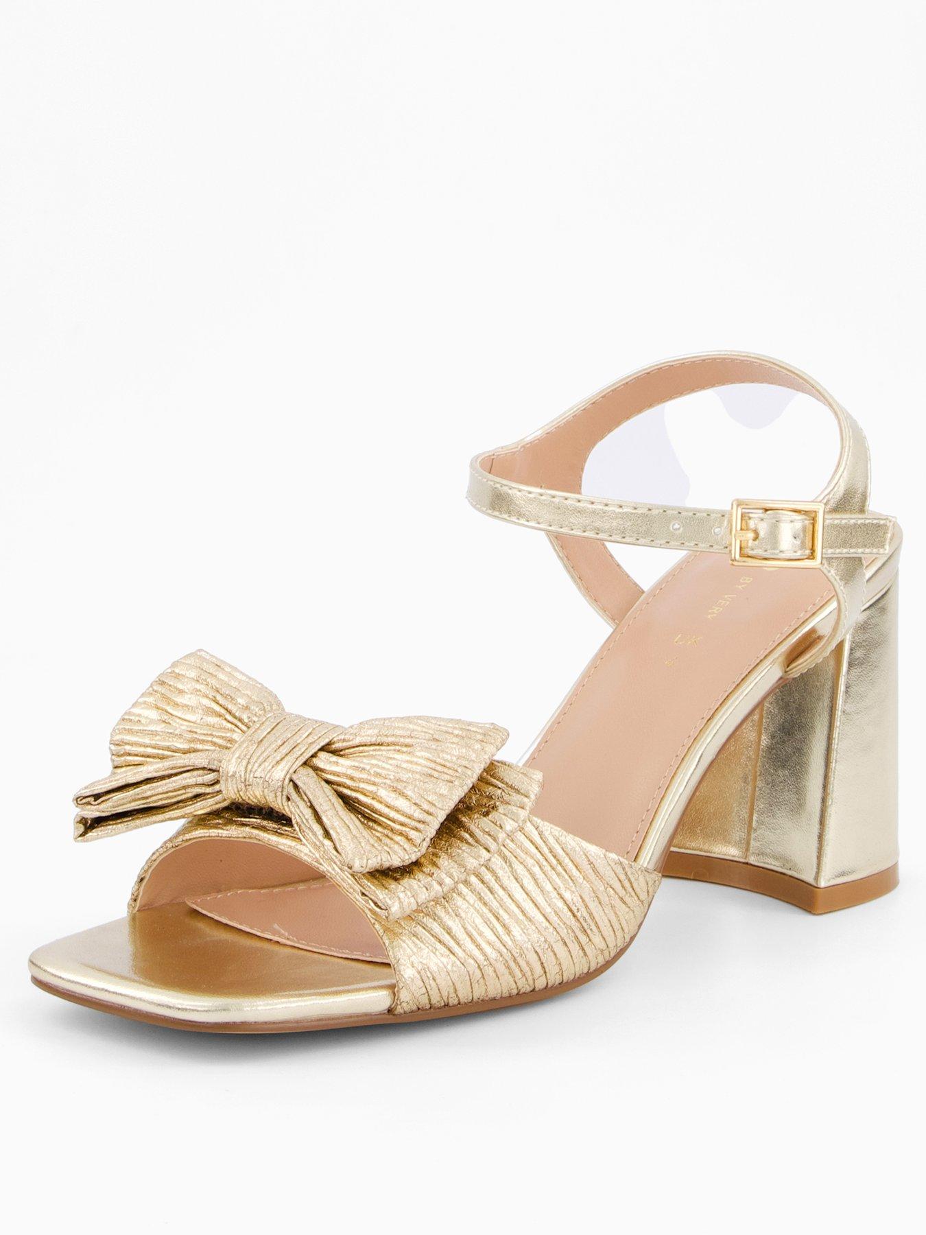 Bow Gold Party Shoes Wide Fit Buy Gold Forever Comfort® Leather
