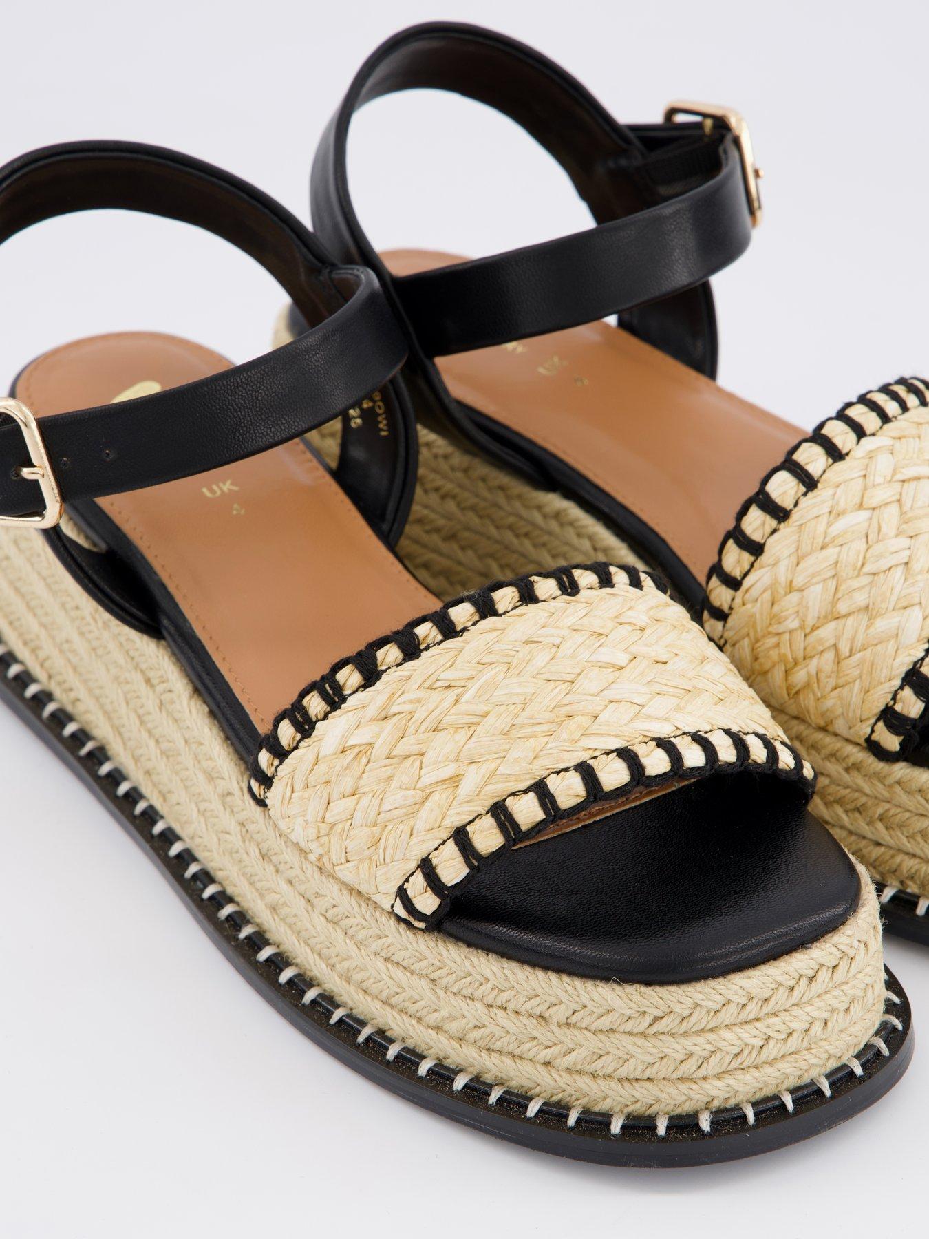 Strap Wedges Raffia Wedges Uk Buy River Island Cream Raffia