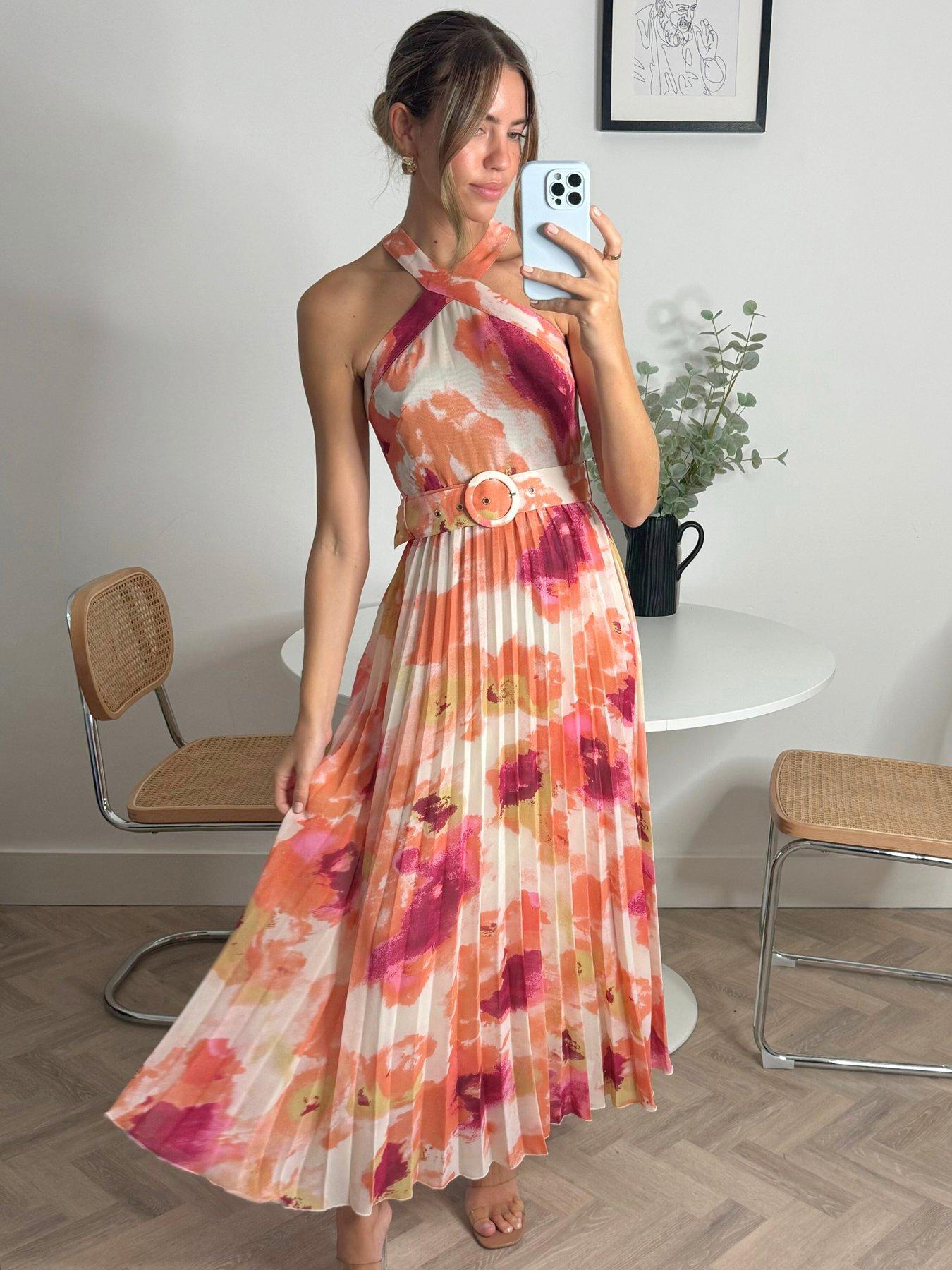 undefined Paige Midi Dress - Rust