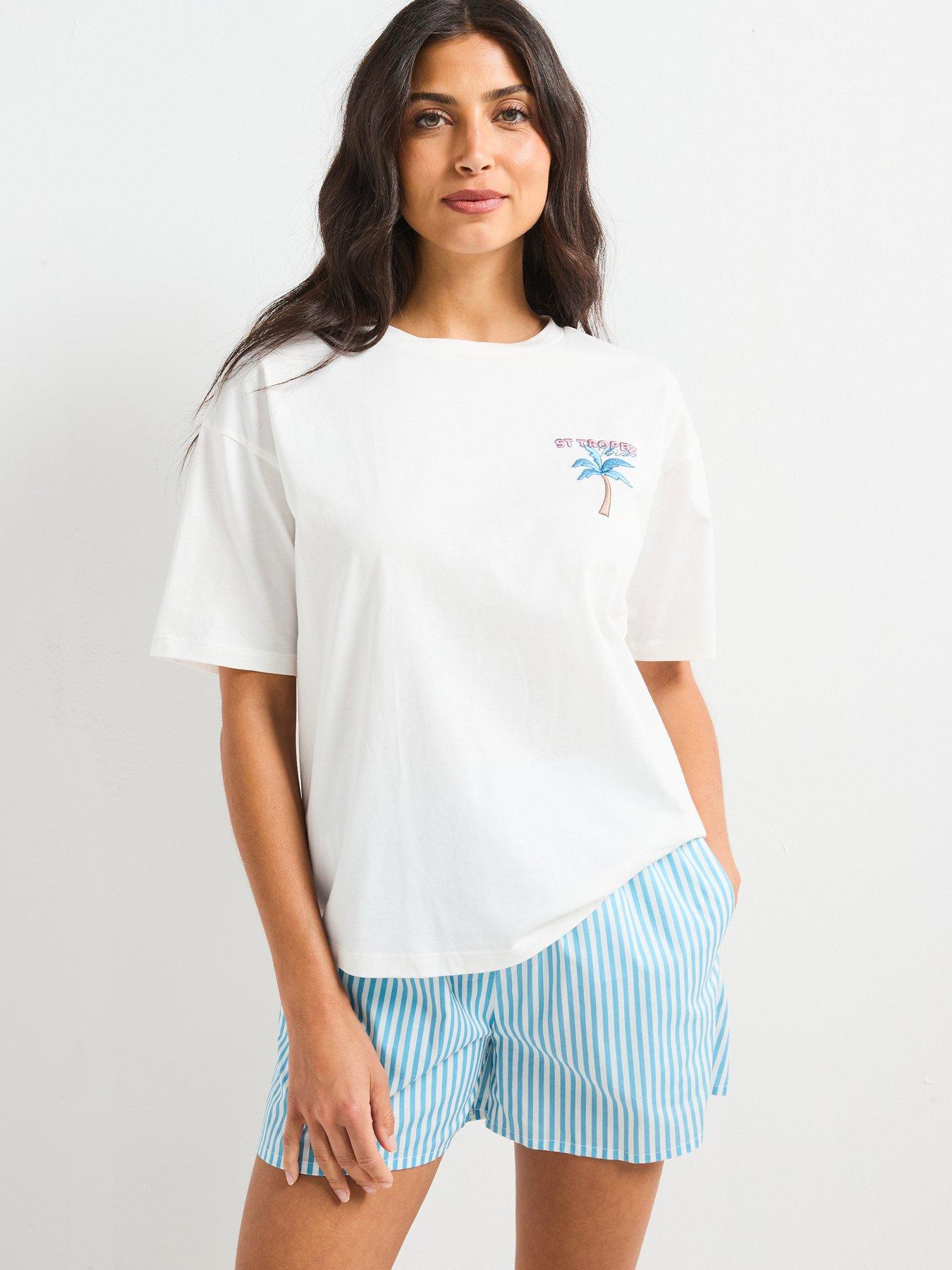 undefined Boxer Short And Printed Back T-Shirt Pyjamas - Multi