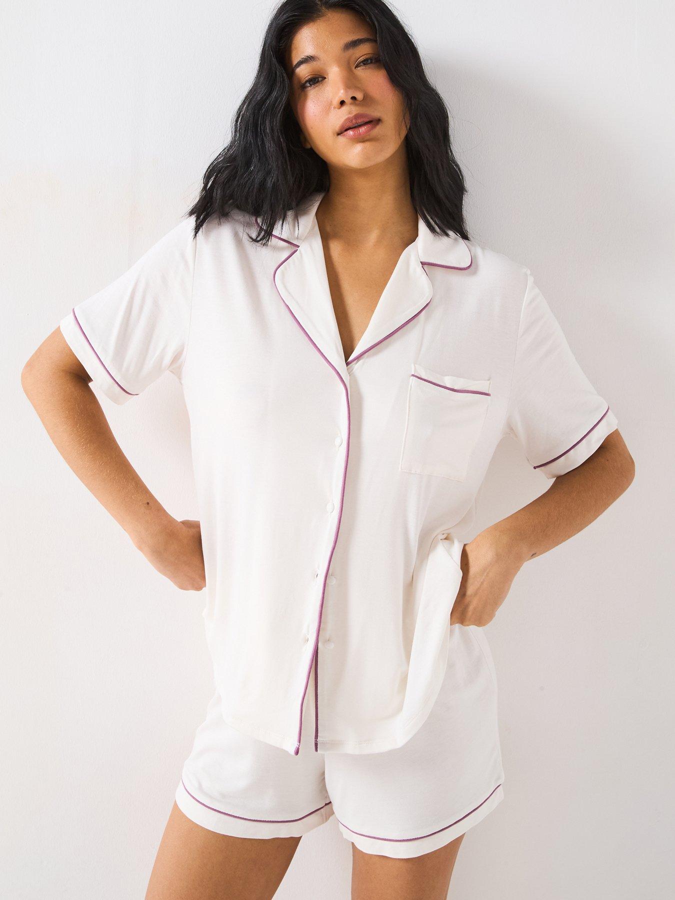 undefined Short Sleeve Soft Touch Jersey Revere Pj Set