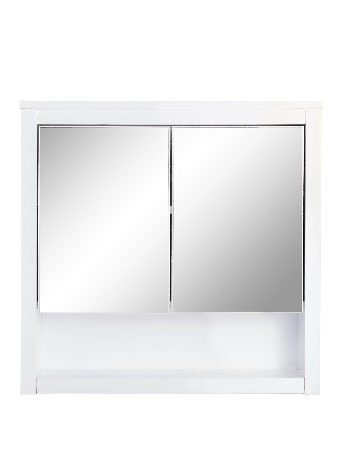 Image 2 of 7 of Very Home Bramford&nbsp;Mirrored Bathroom Wall Cabinet - White Gloss
