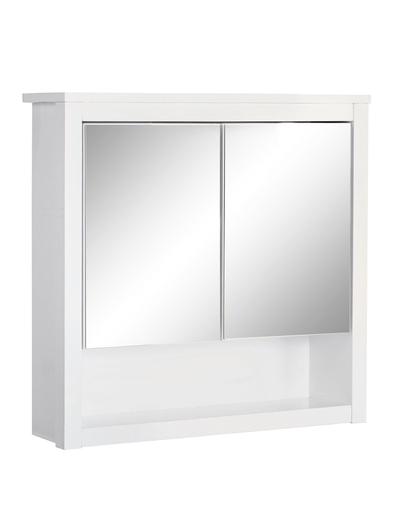 Image 3 of 7 of Very Home Bramford&nbsp;Mirrored Bathroom Wall Cabinet - White Gloss