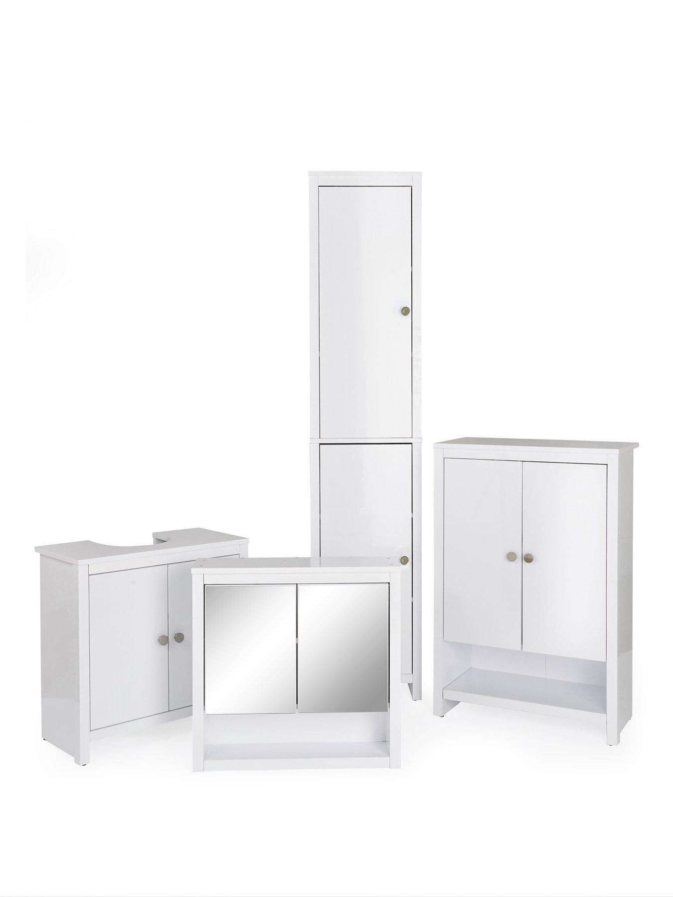 Image 7 of 7 of Very Home Bramford&nbsp;Mirrored Bathroom Wall Cabinet - White Gloss