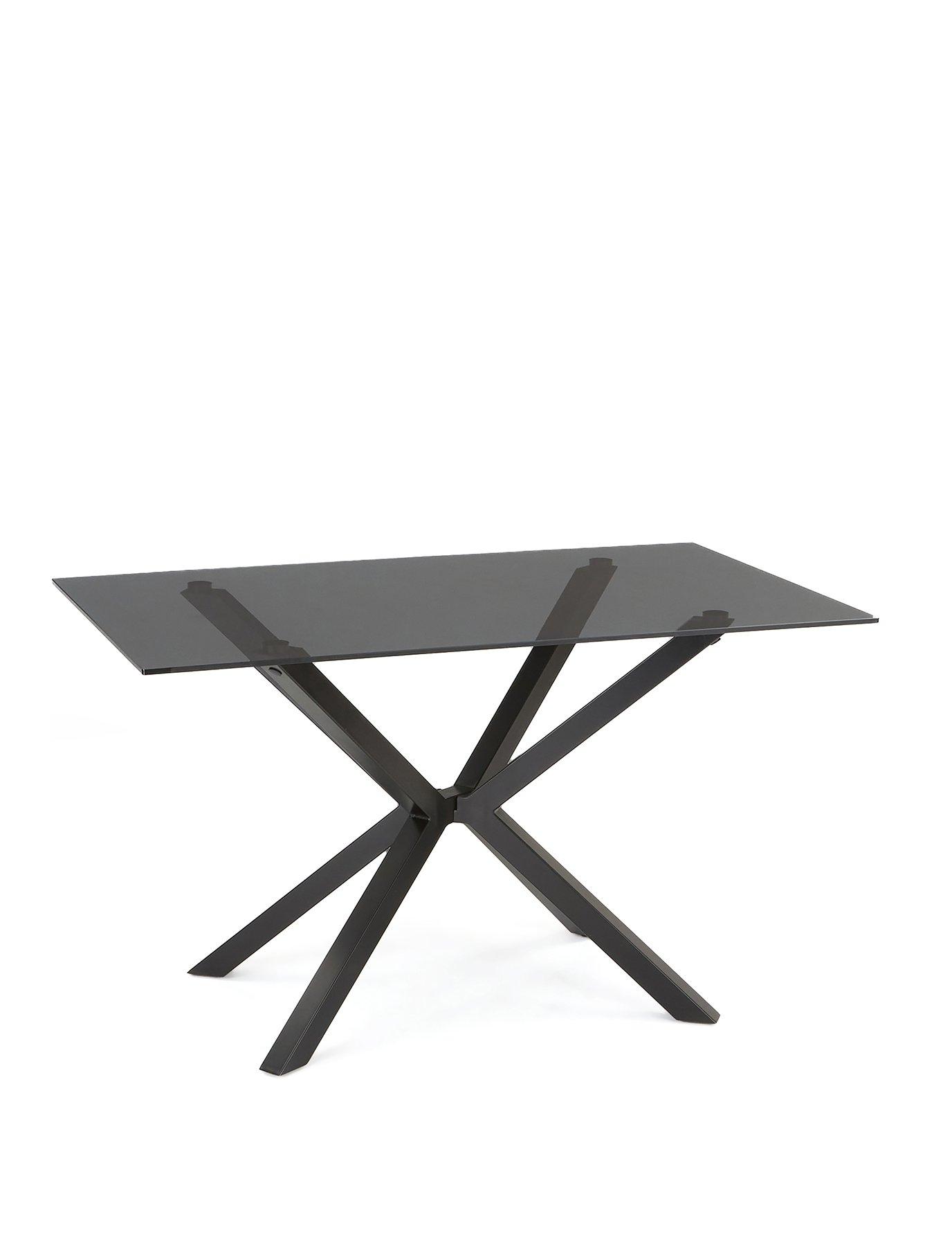 Image 3 of 6 of Very Home Chopstick Black 130 cm Rectangular Dining Table +&nbsp;4 Marlow Boucle Chairs