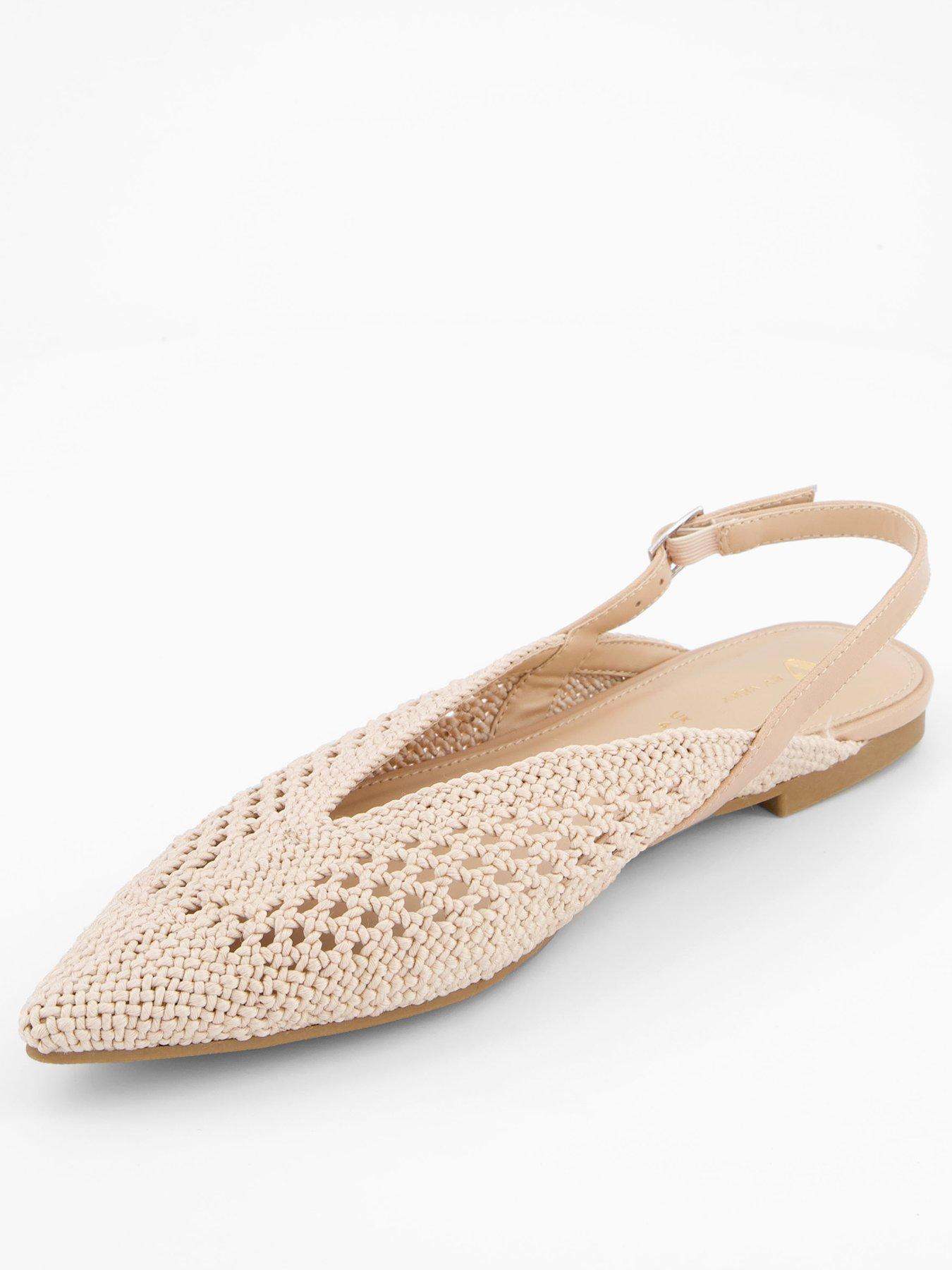 Image 3 of 8 of V by Very Crochet Pointed Sling Back Ballerina - Natural