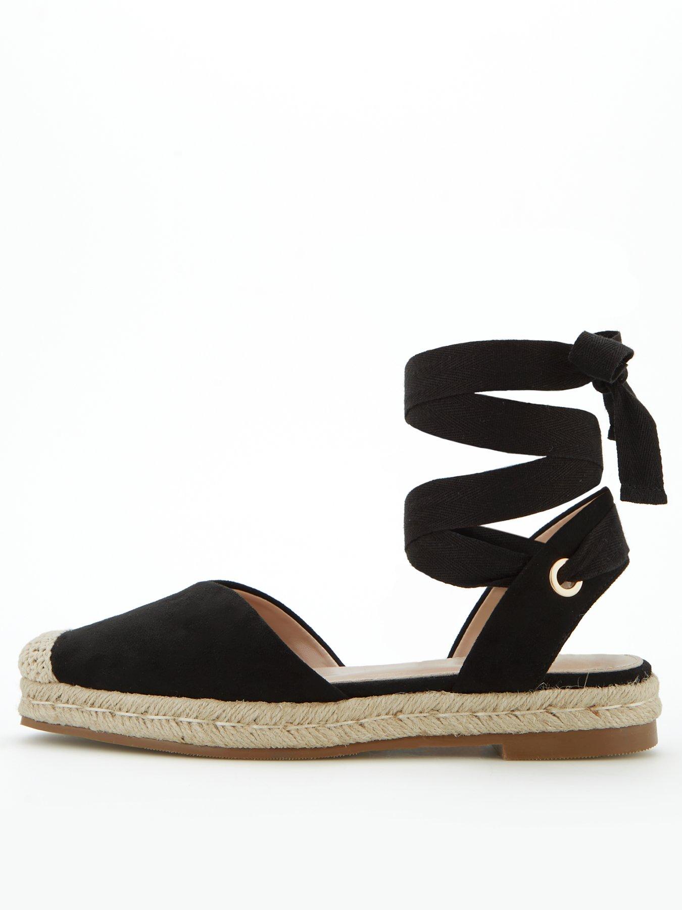 V by Very Flat Espadrille Shoe - Black