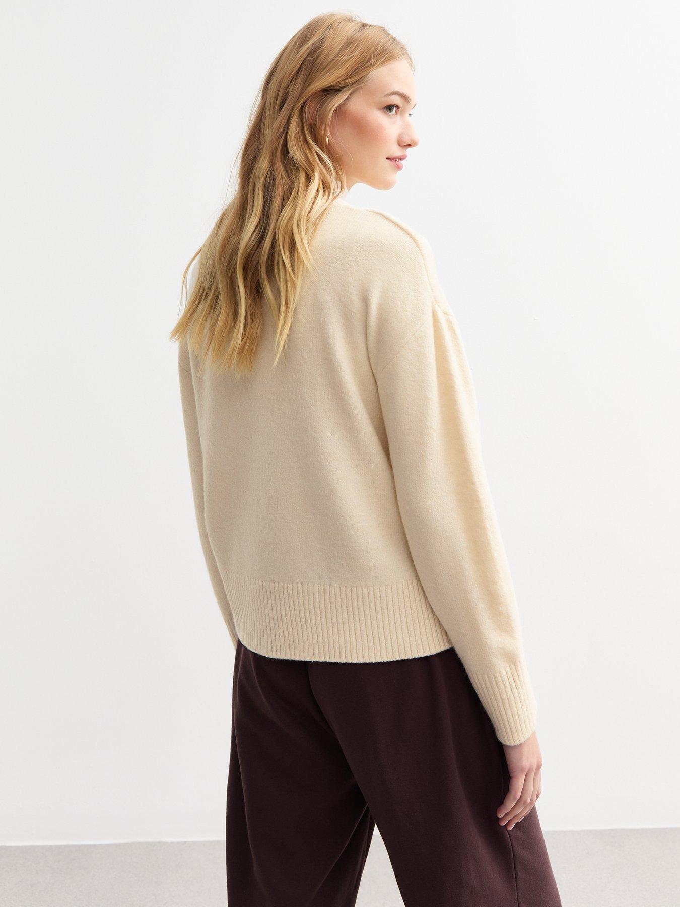 Image 2 of 4 of New Look NYC Embroidered Jumper - Cream