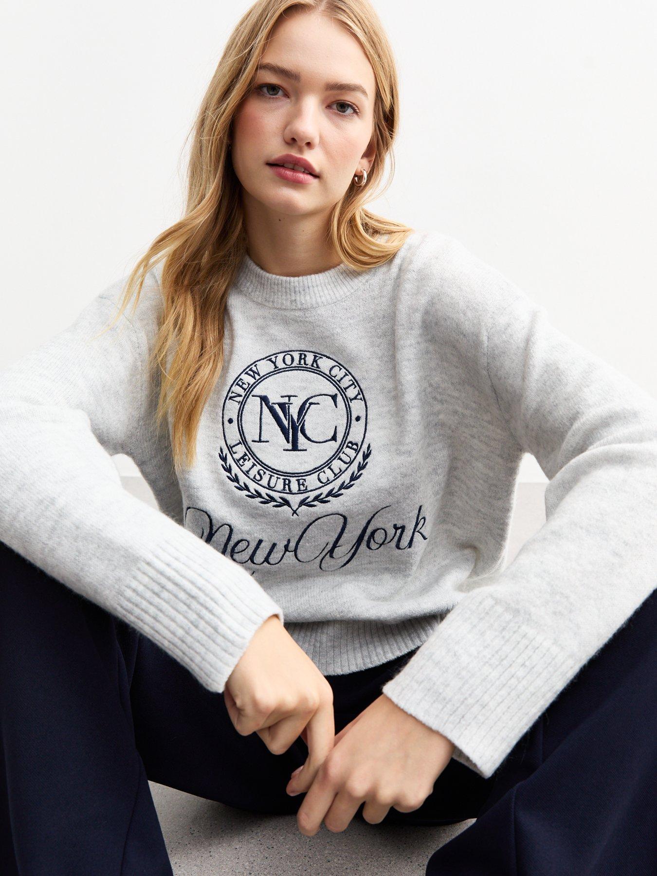 undefined NYC Embroidered Jumper - Grey