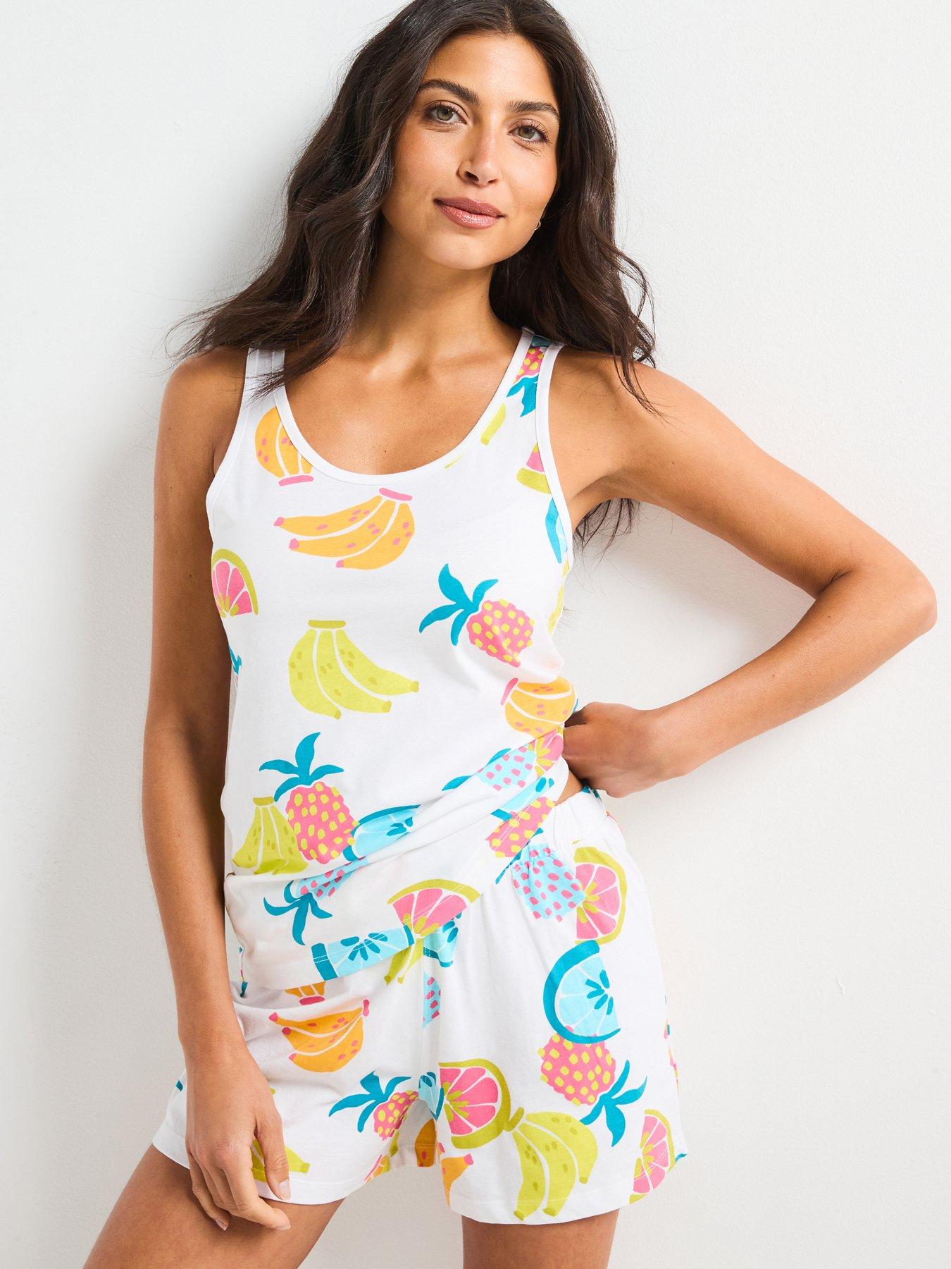 undefined Fruit Print Vest And Short Pyjama Set - Multi