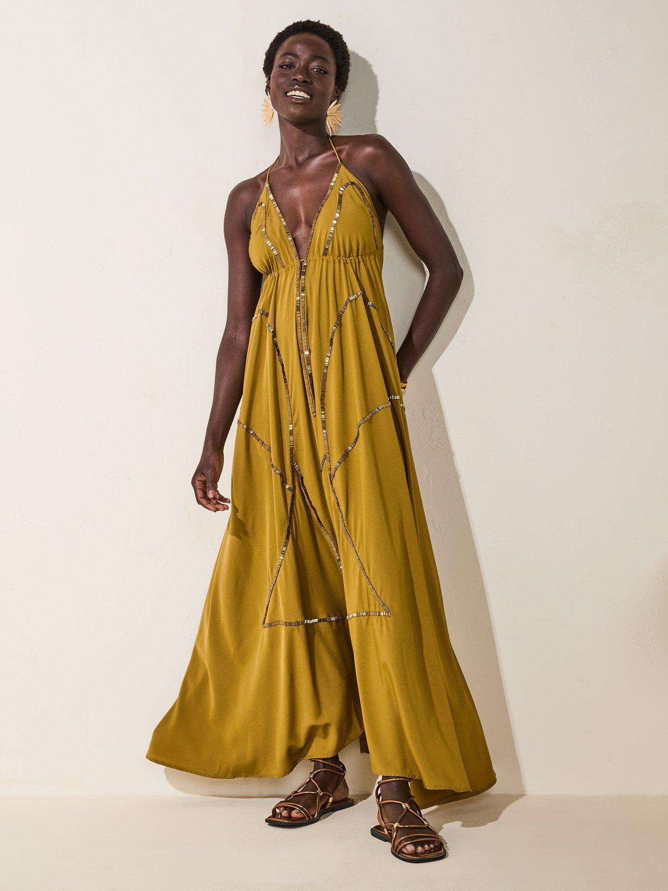 Image 3 of 6 of V by Very Embellished Maxi Dress - Olive