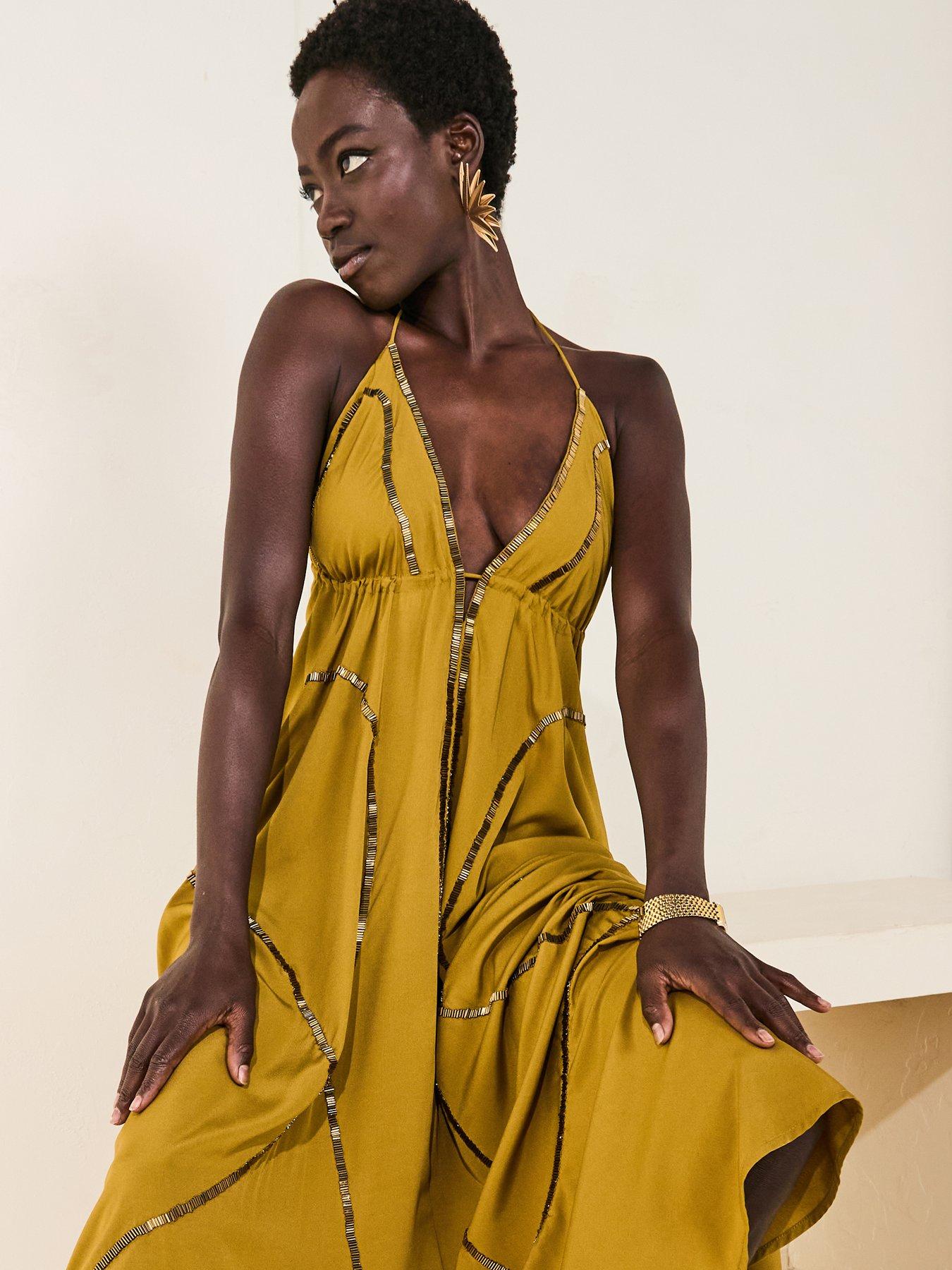 Image 4 of 6 of V by Very Embellished Maxi Dress - Olive