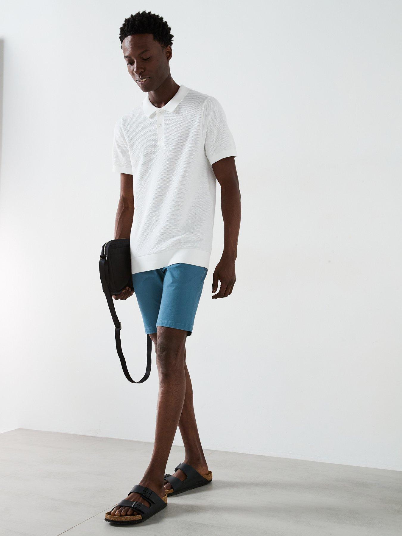 Image 3 of 6 of Very Man Textured Knitted Polo - White