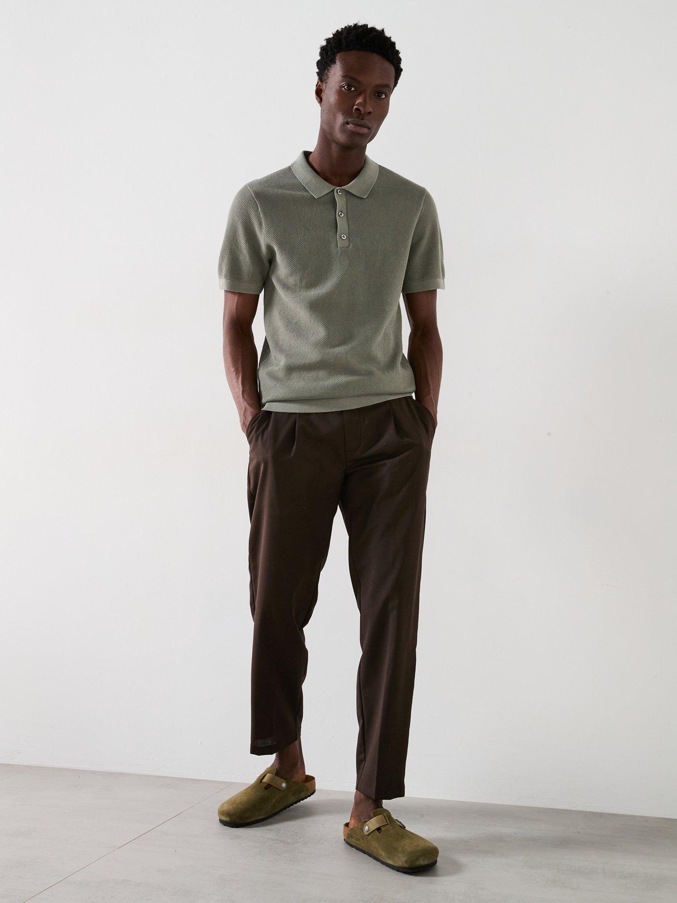 Image 3 of 6 of Very Man Textured Knitted Polo - Green