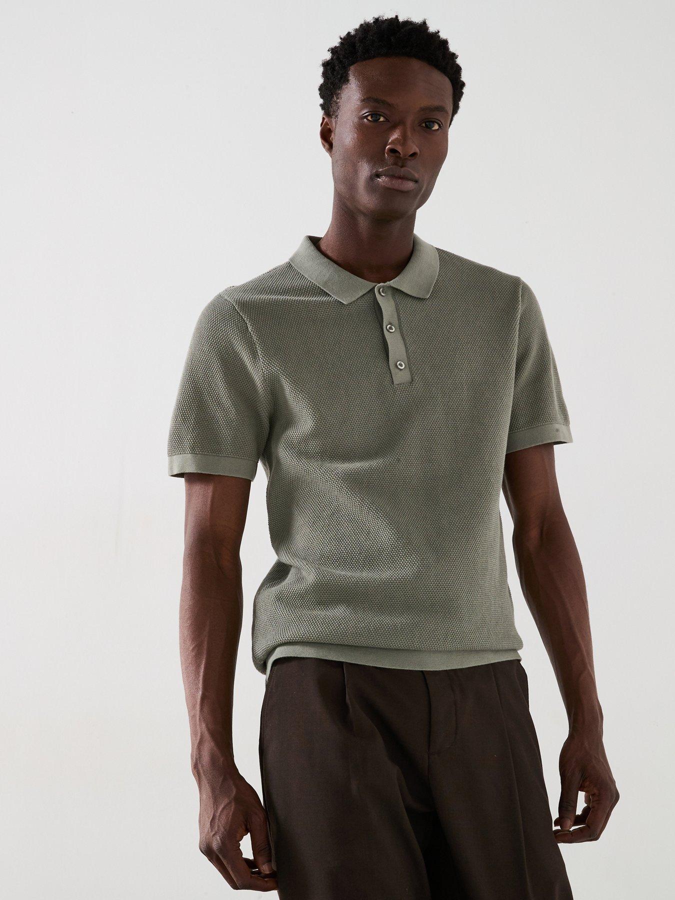 Image 4 of 6 of Very Man Textured Knitted Polo - Green