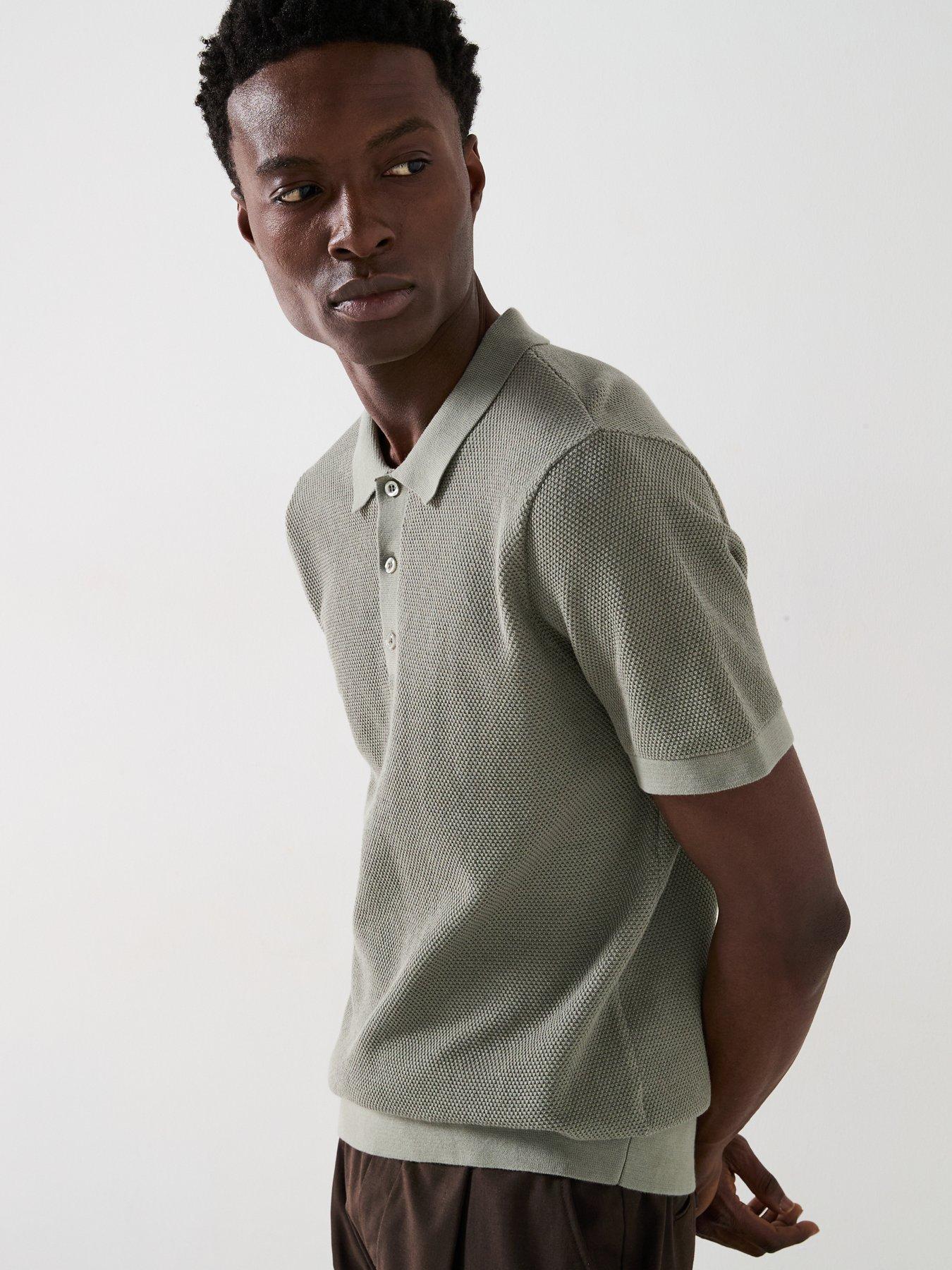 Image 6 of 6 of Very Man Textured Knitted Polo - Green