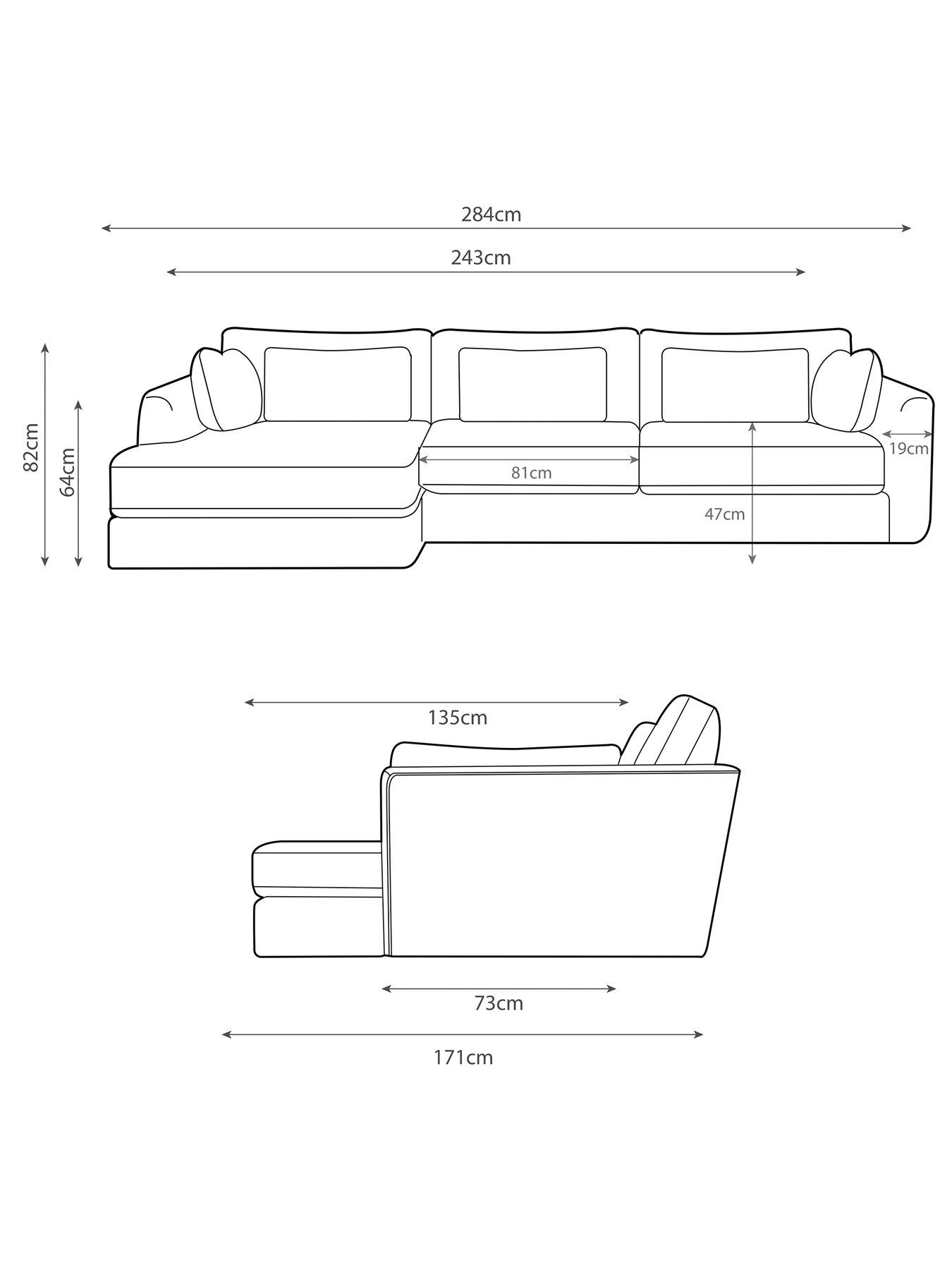 Image 7 of 7 of Very Home Monte Carlo Fabric Left Hand Corner Chaise Sofa