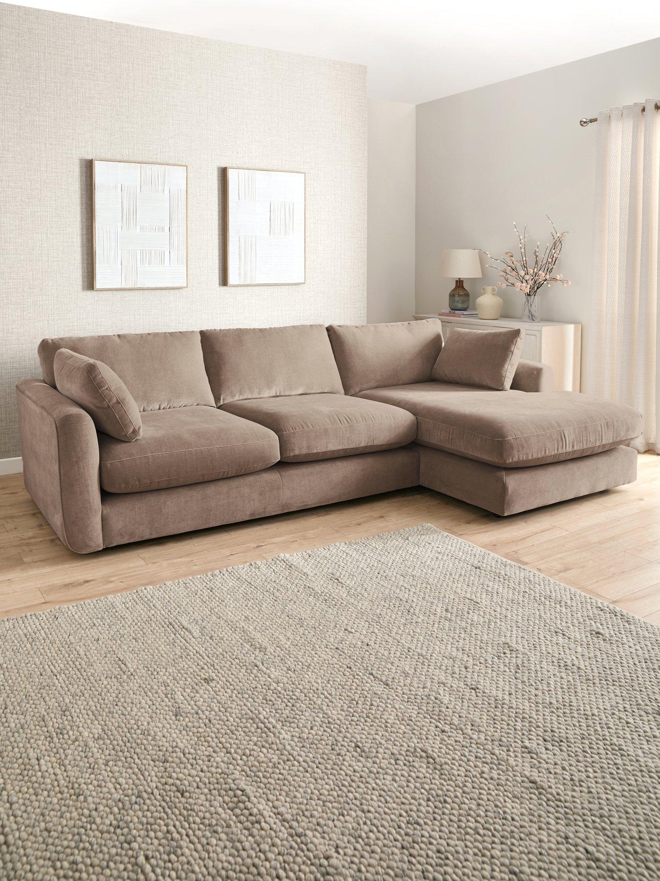 Product photograph of Very Home Monte Carlo Fabric Right Hand Corner Chaise from very.co.uk