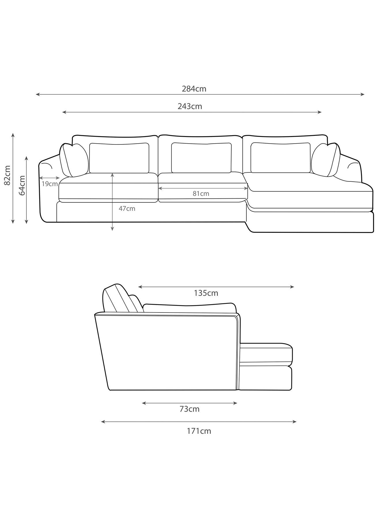 Image 7 of 7 of Very Home Monte Carlo Fabric Right Hand Corner Chaise Sofa