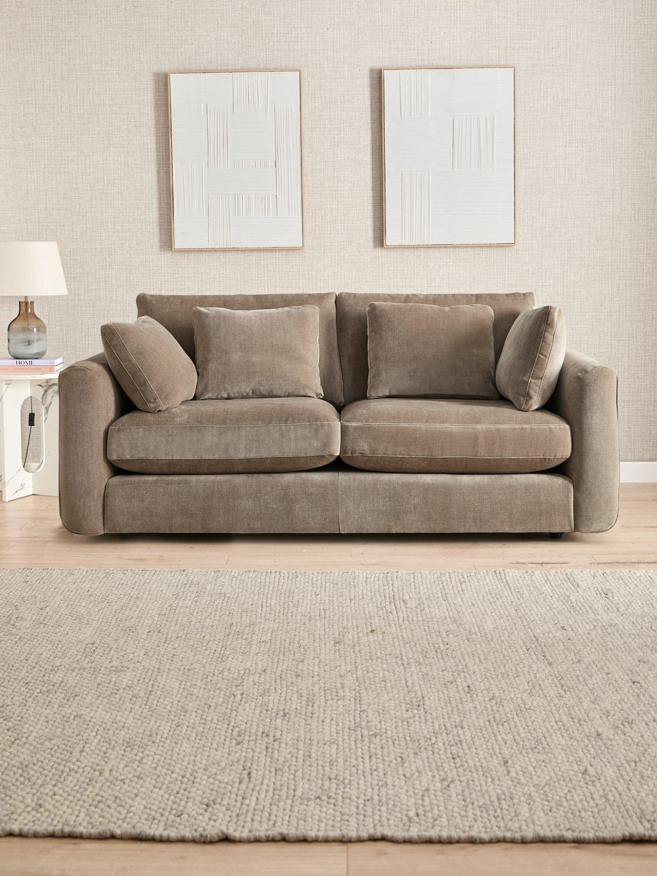 Product photograph of Very Home Monte Carlo 3 Seater Fabric Sofa from very.co.uk