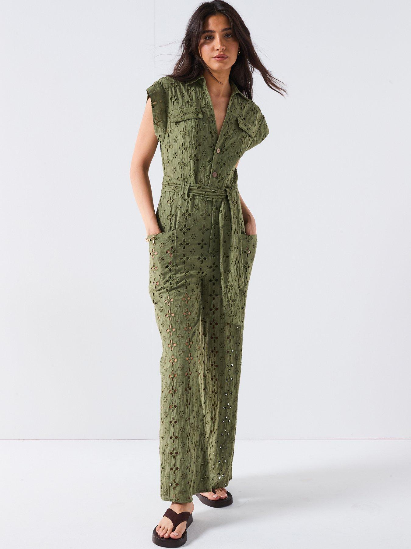undefined Broderie Utility Jumpsuit
