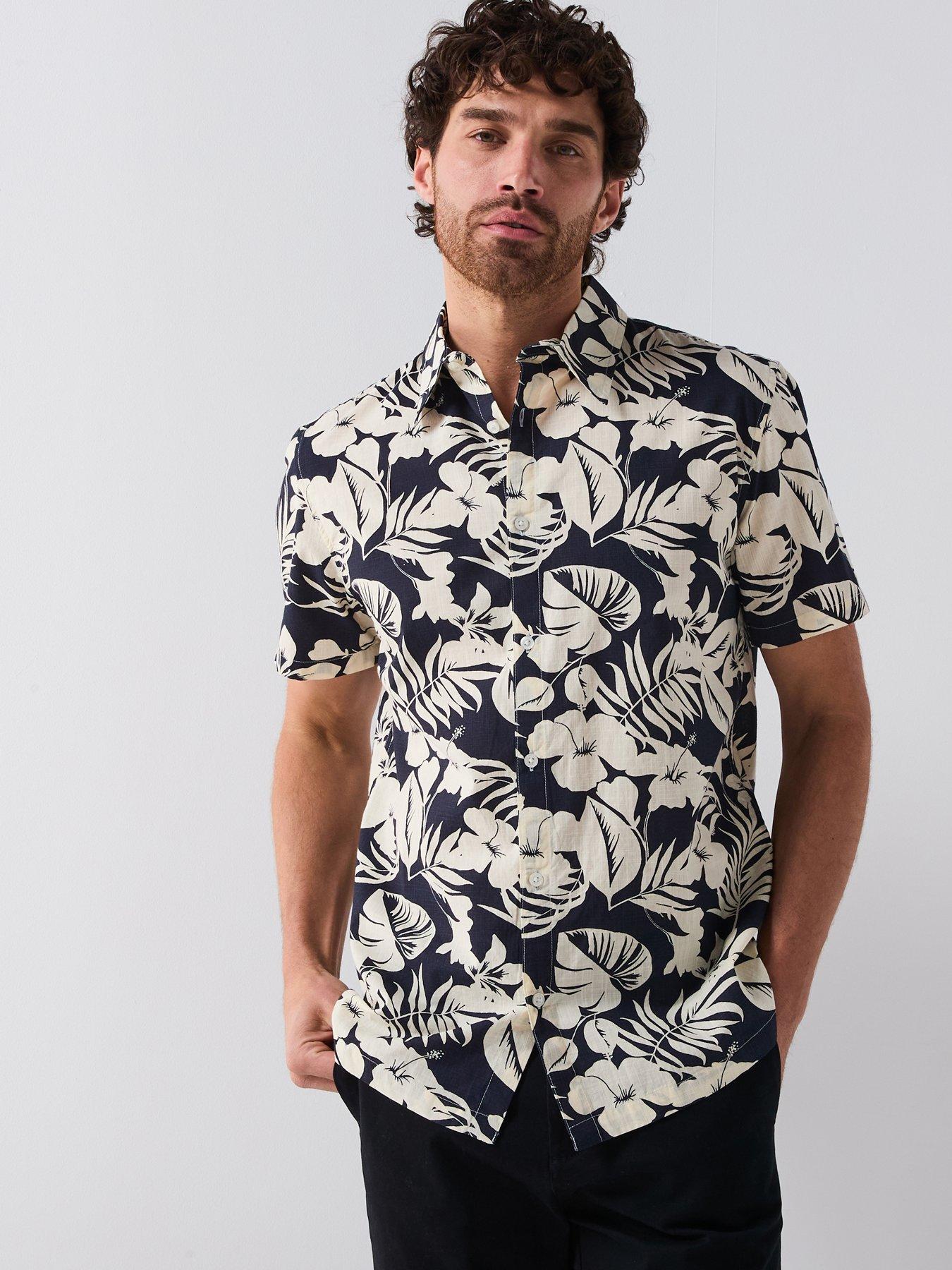 undefined Tropical Floral Printed Shirt - Blue